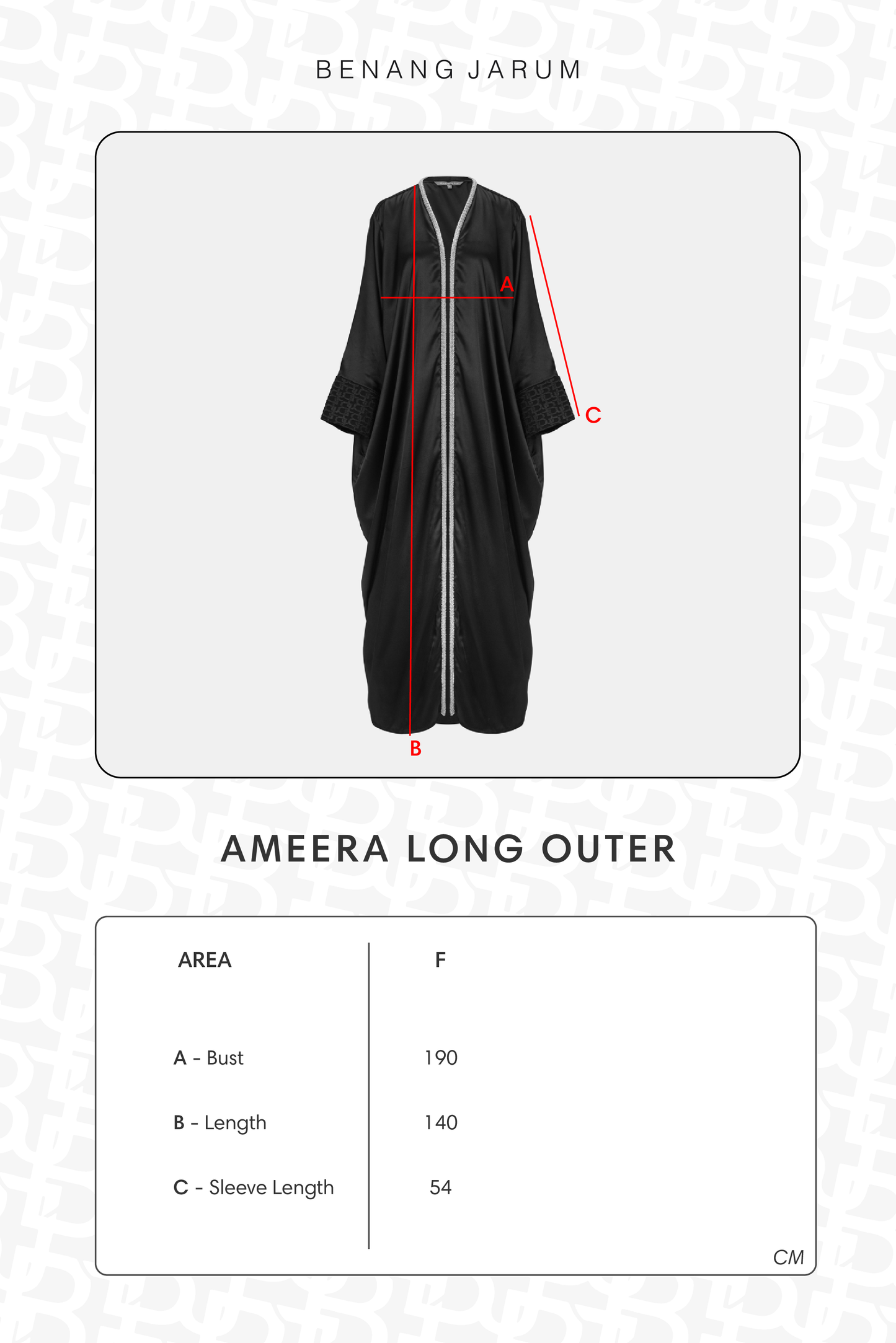 Ameera Long Outer - Stripes Black