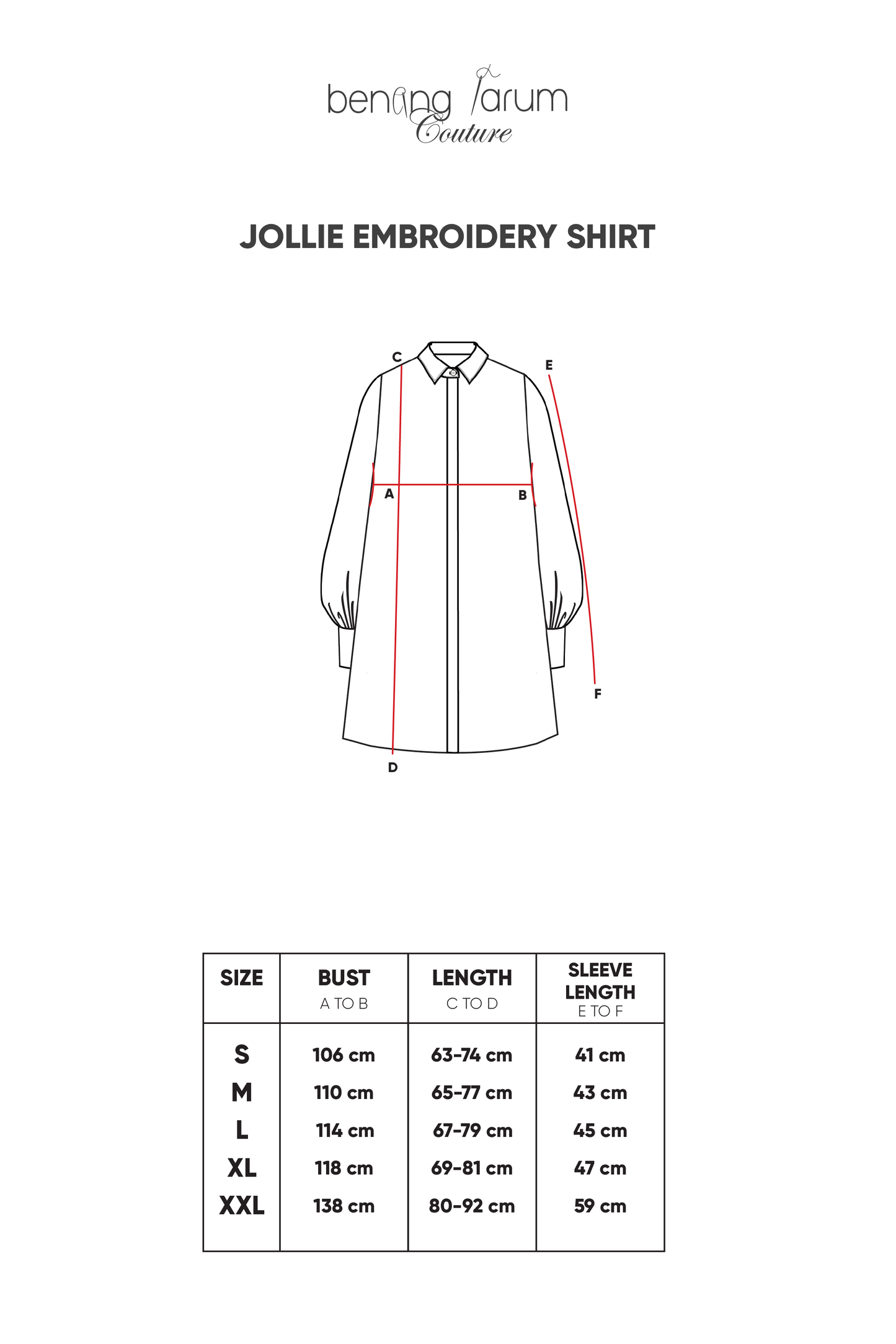 Jollie Embroidery Shirt - Red