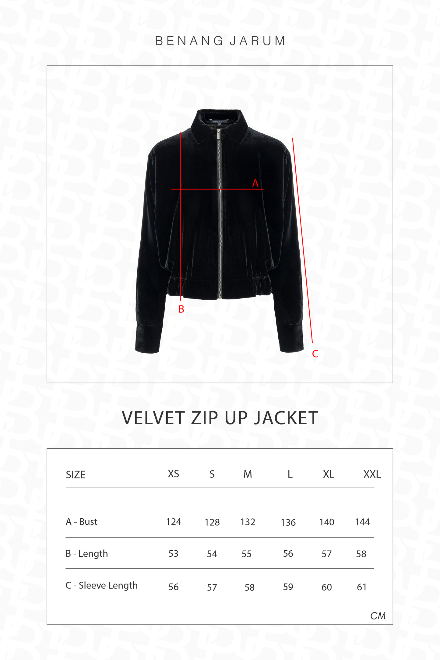 Velvet Zip Up Jacket - Black