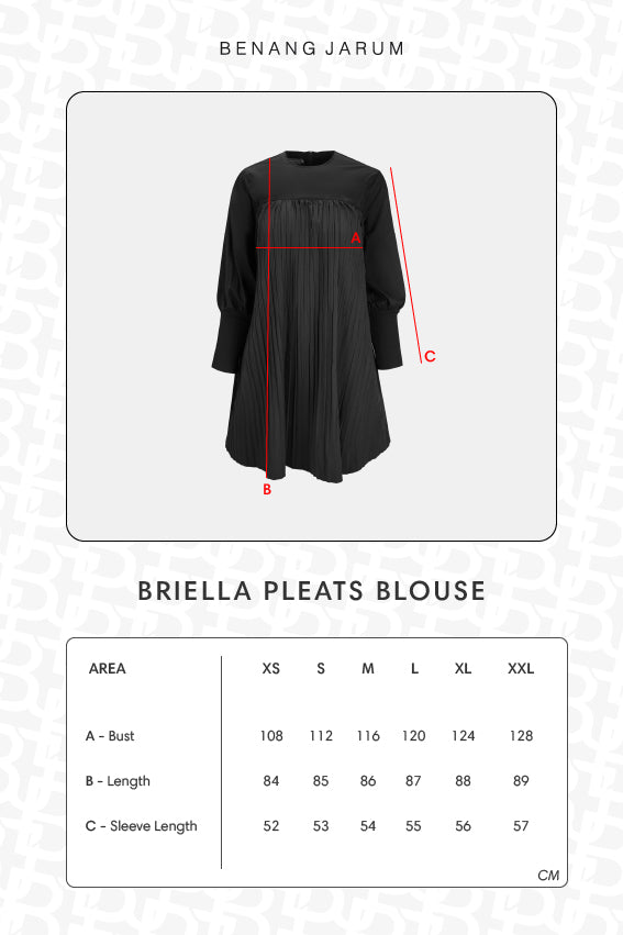Briella Pleats Blouse - Black