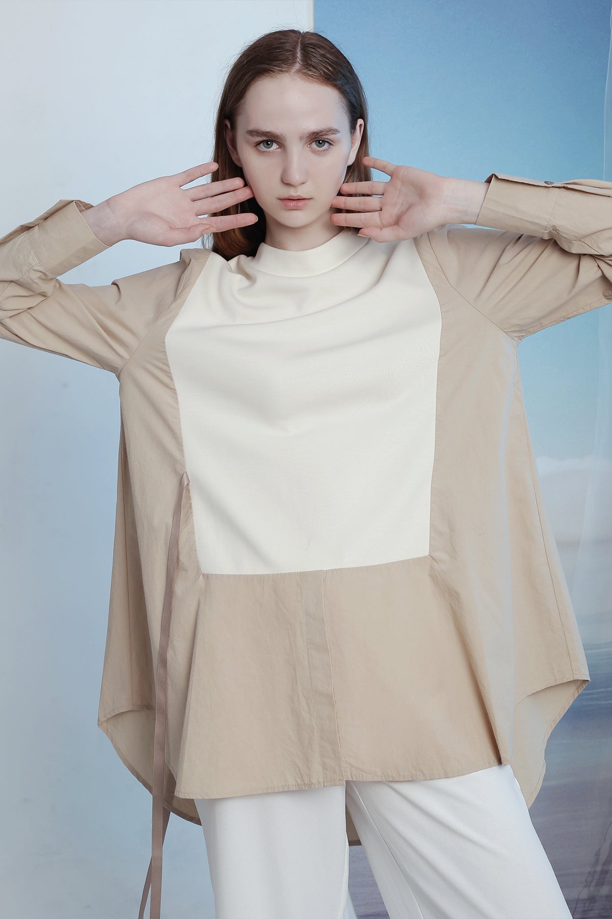 Zania Top Beige Khaki