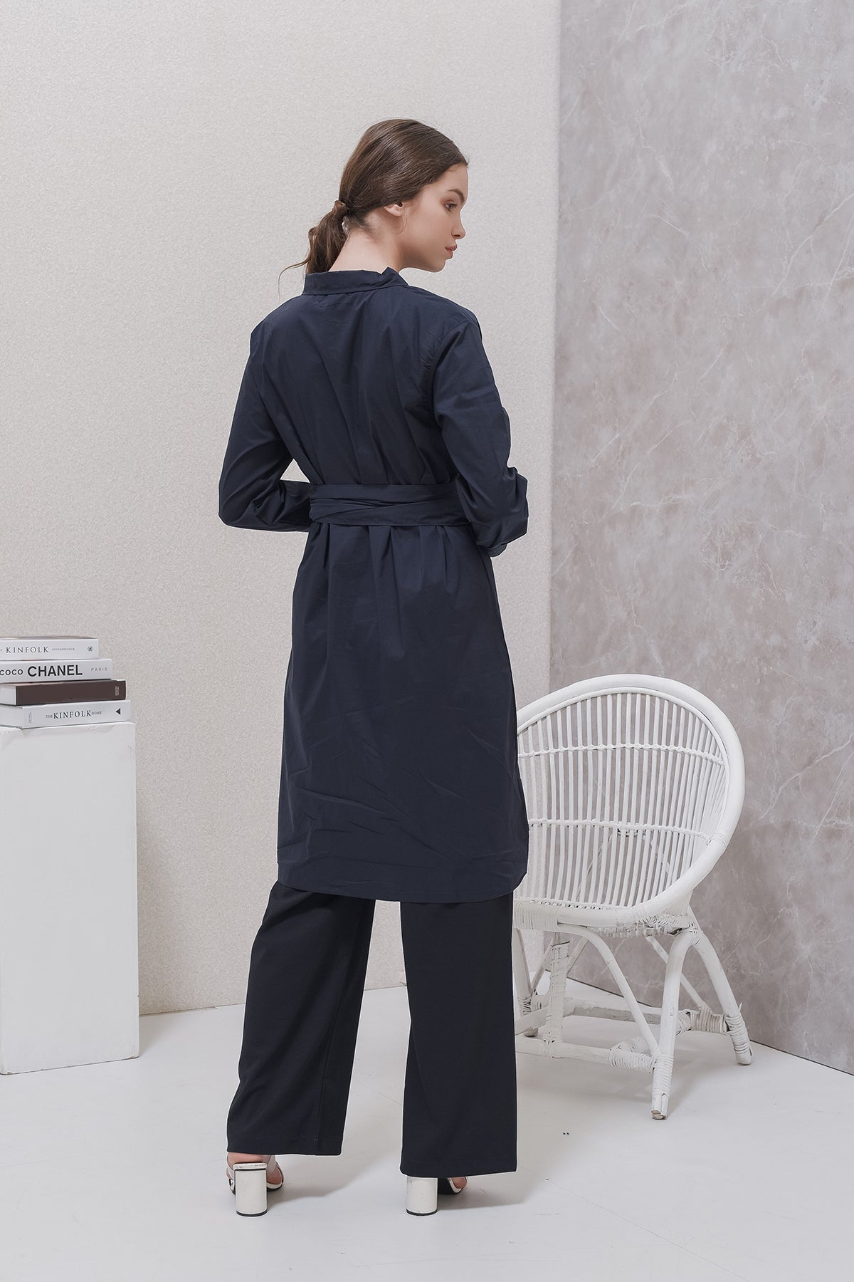 Navy Blair Twist Tie Tunic