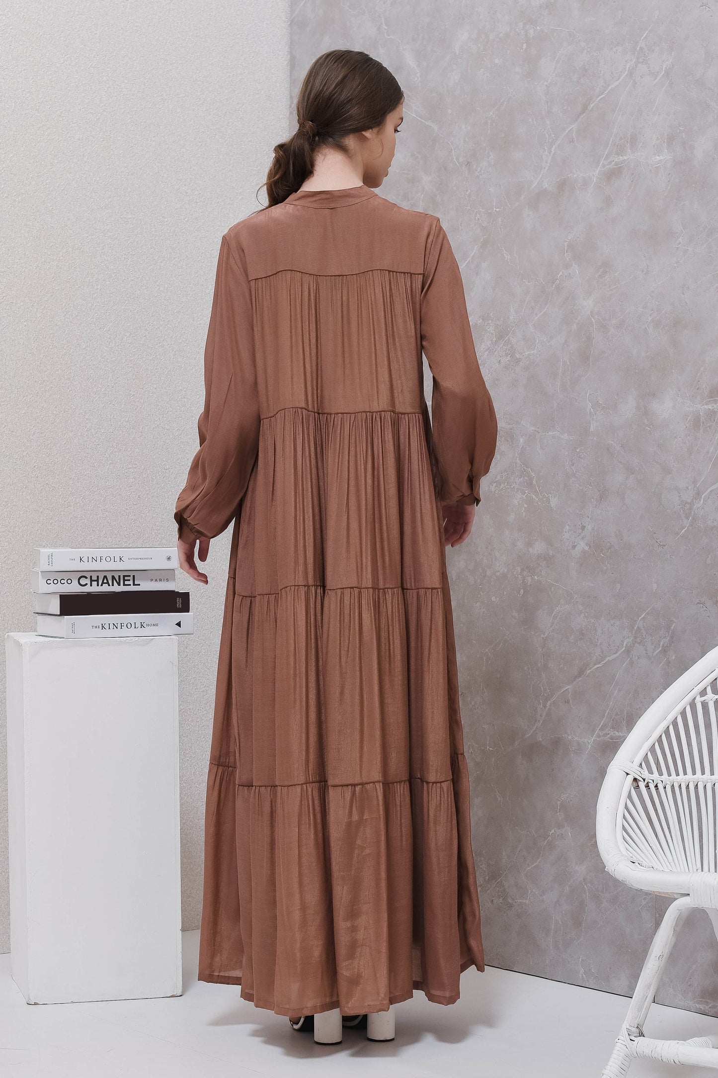 Tan Cora Flowy Maxi Dress