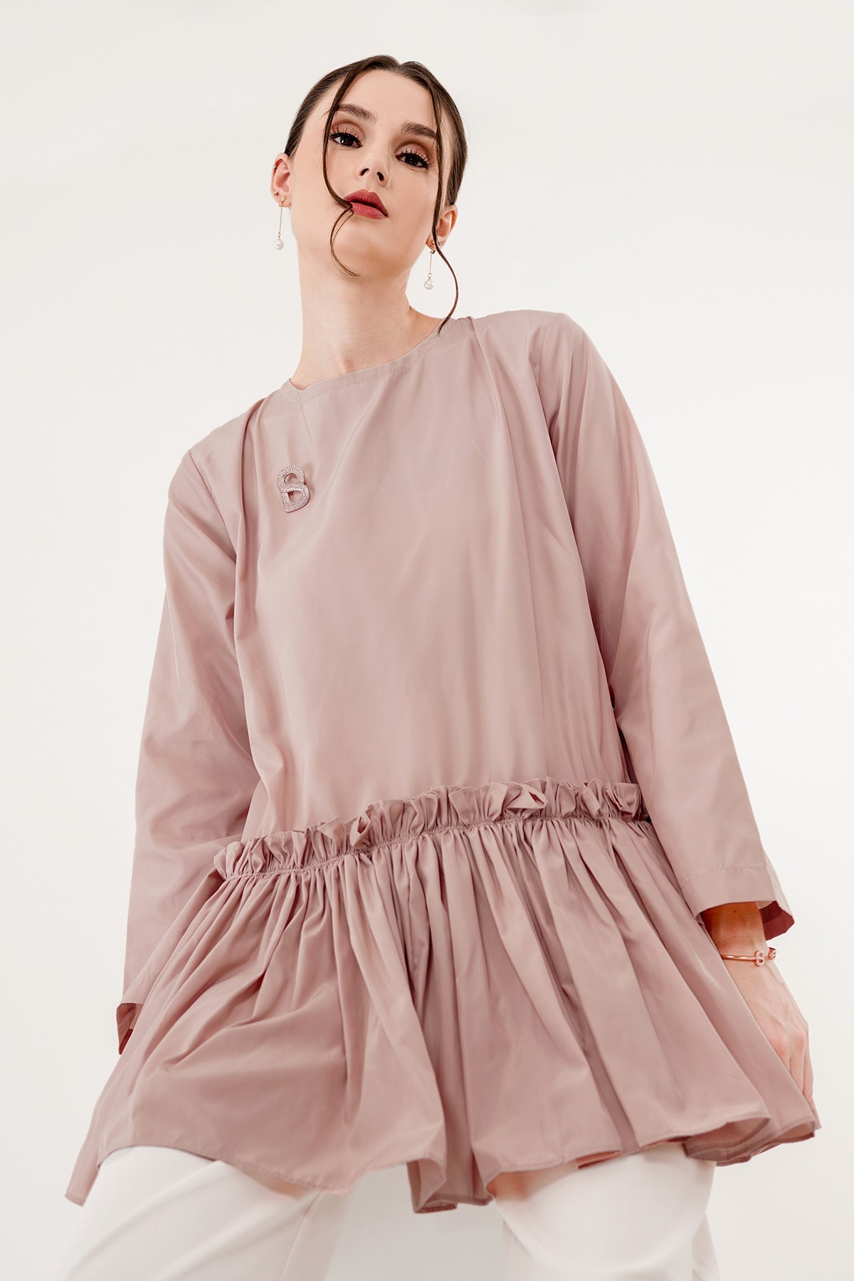 Sara Ruffle Blouse - Pink