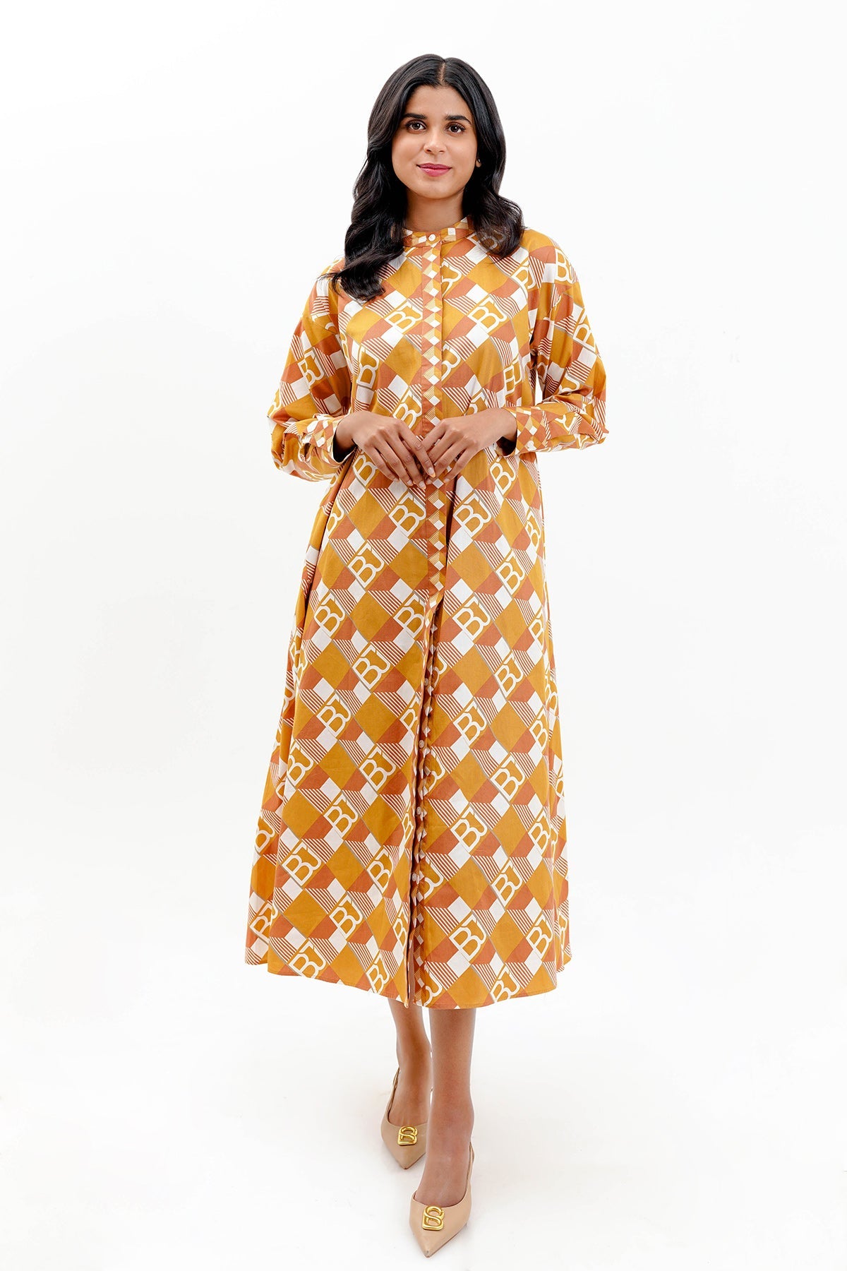 Imara Midi Shirt Dress Mustard