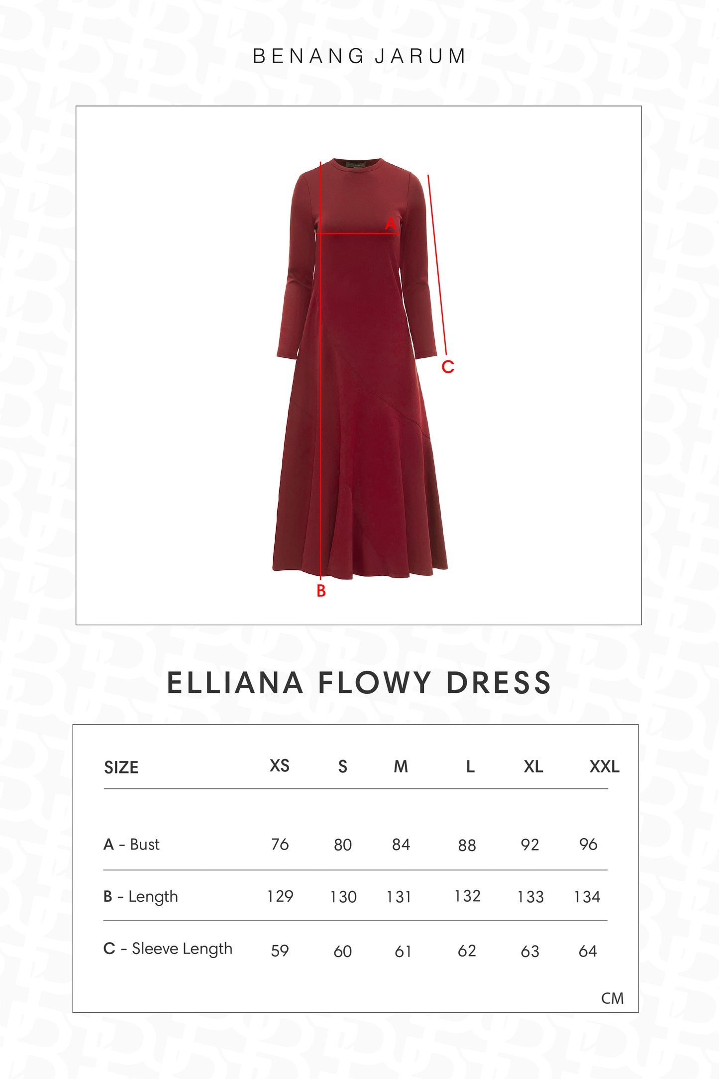 Elliana Flowy Dress - Maroon