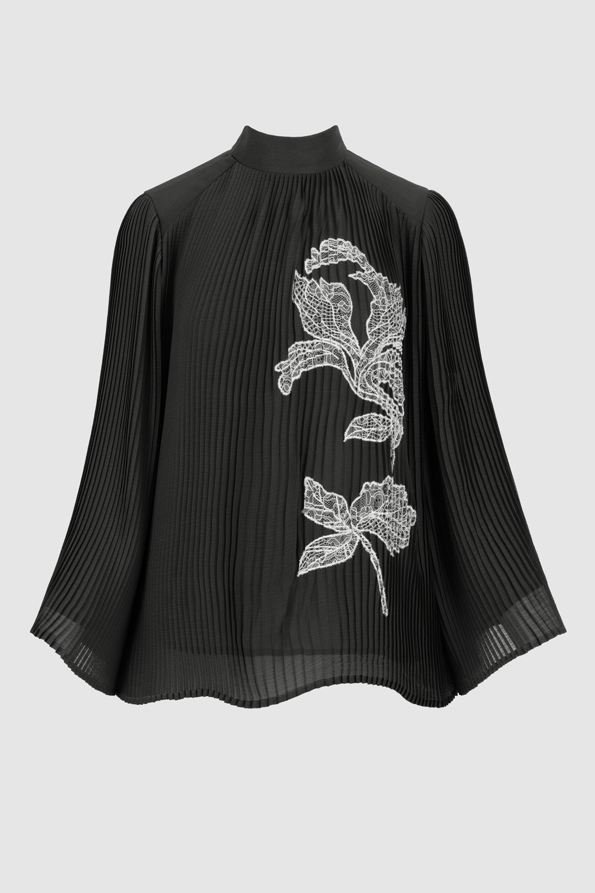 Elodie Pleats Blouse - Black