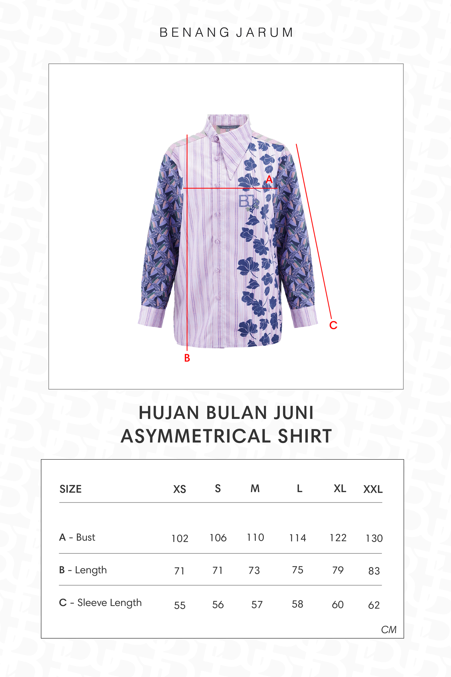 HBJ Asymmetrical Shirt - Lembayung Aksara