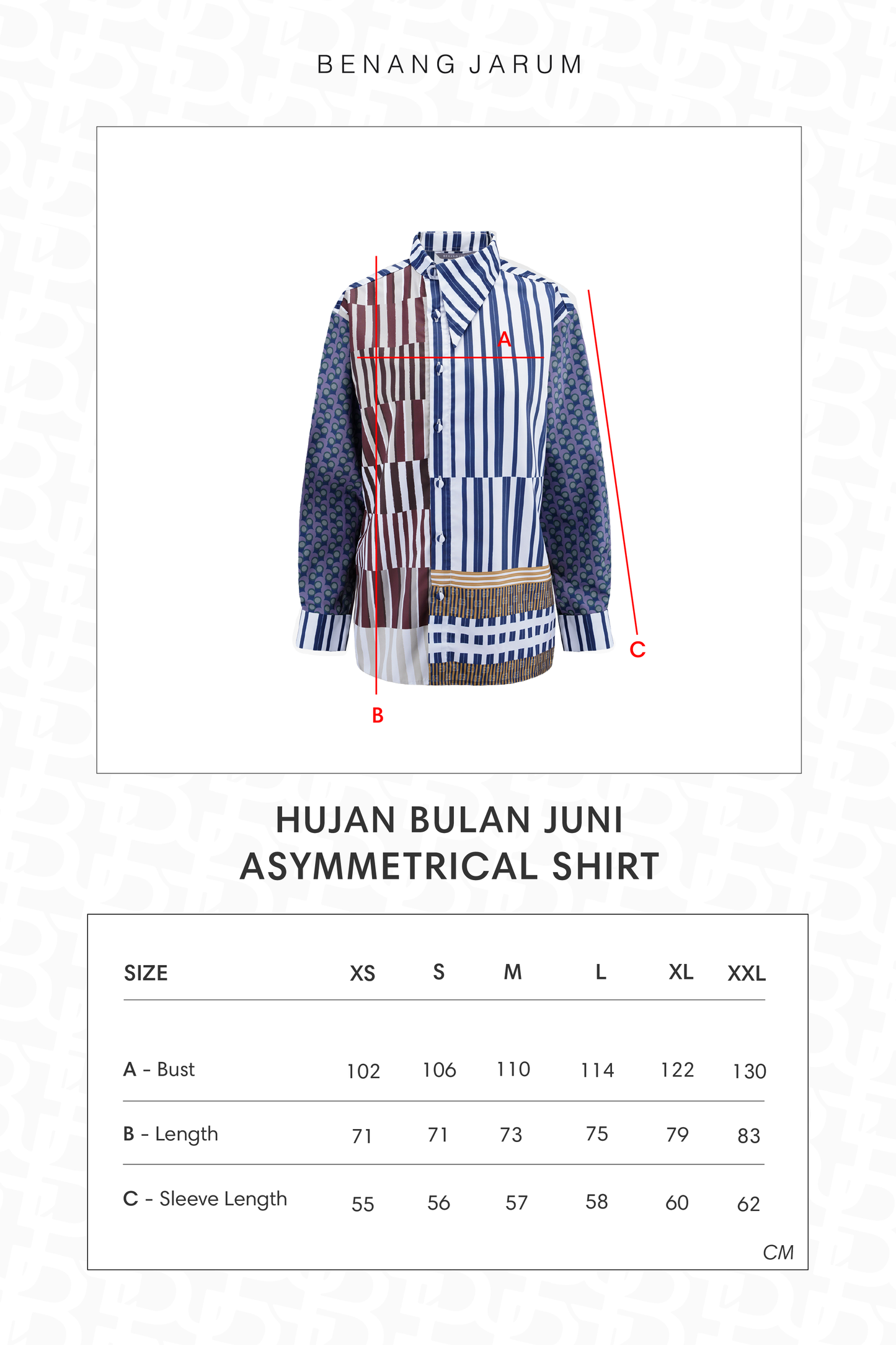 HBJ Asymmetrical Shirt - Rintik Sendu