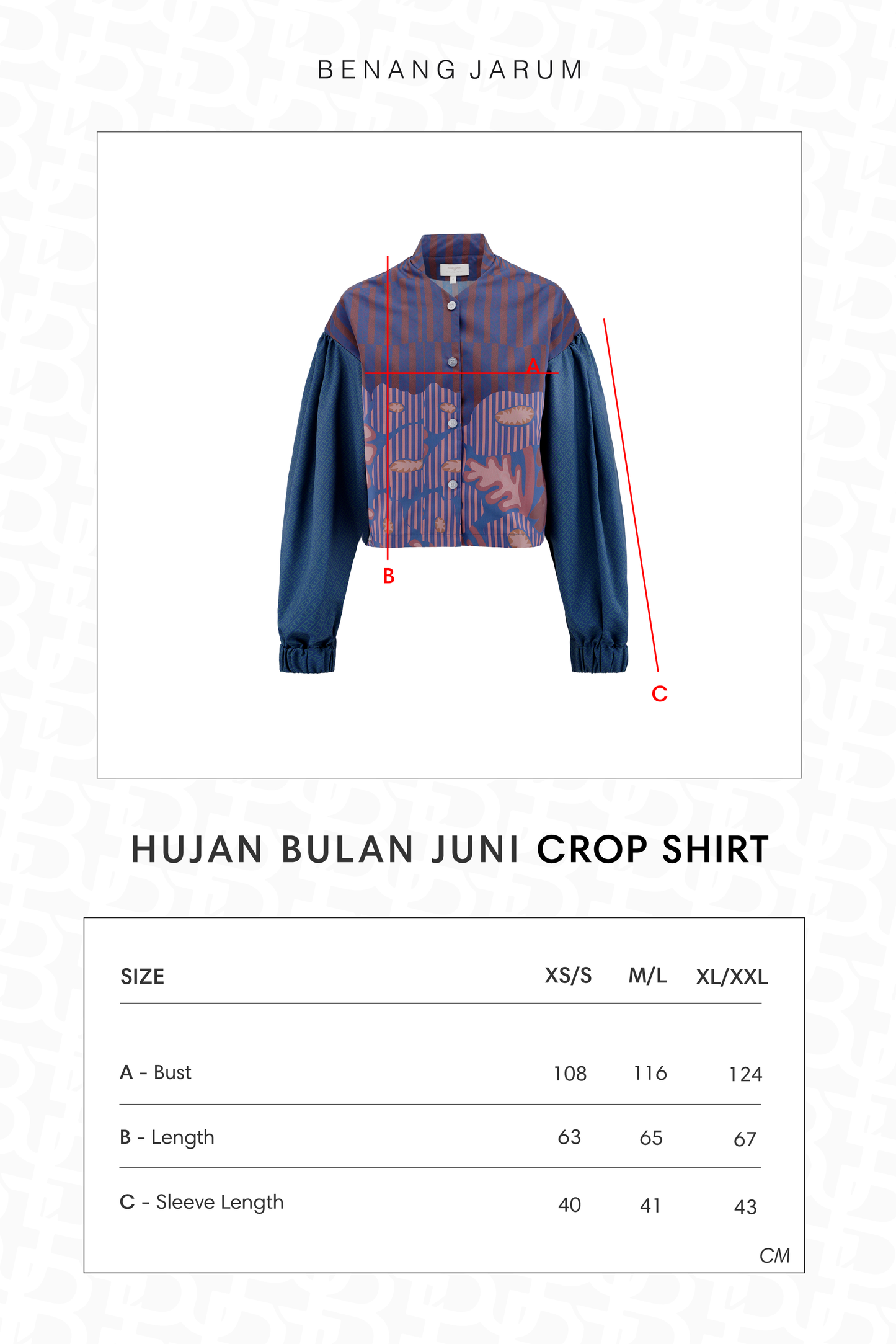 HBJ Crop Shirt - Malam Rintik