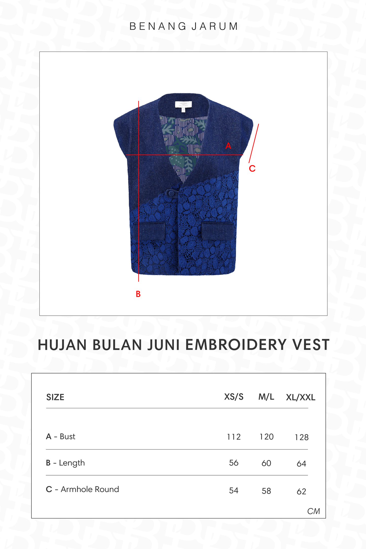 HBJ Embroidery Vest - Rintik Sendu