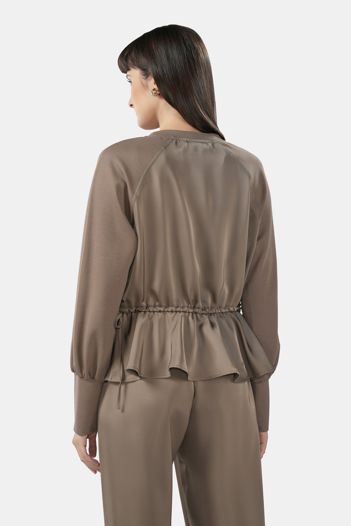 Lilian Drawstring Blouse - Taupe