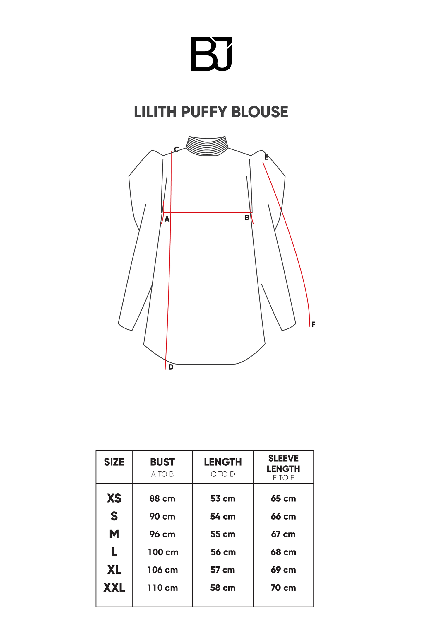 Lilith Puffy Blouse - Black