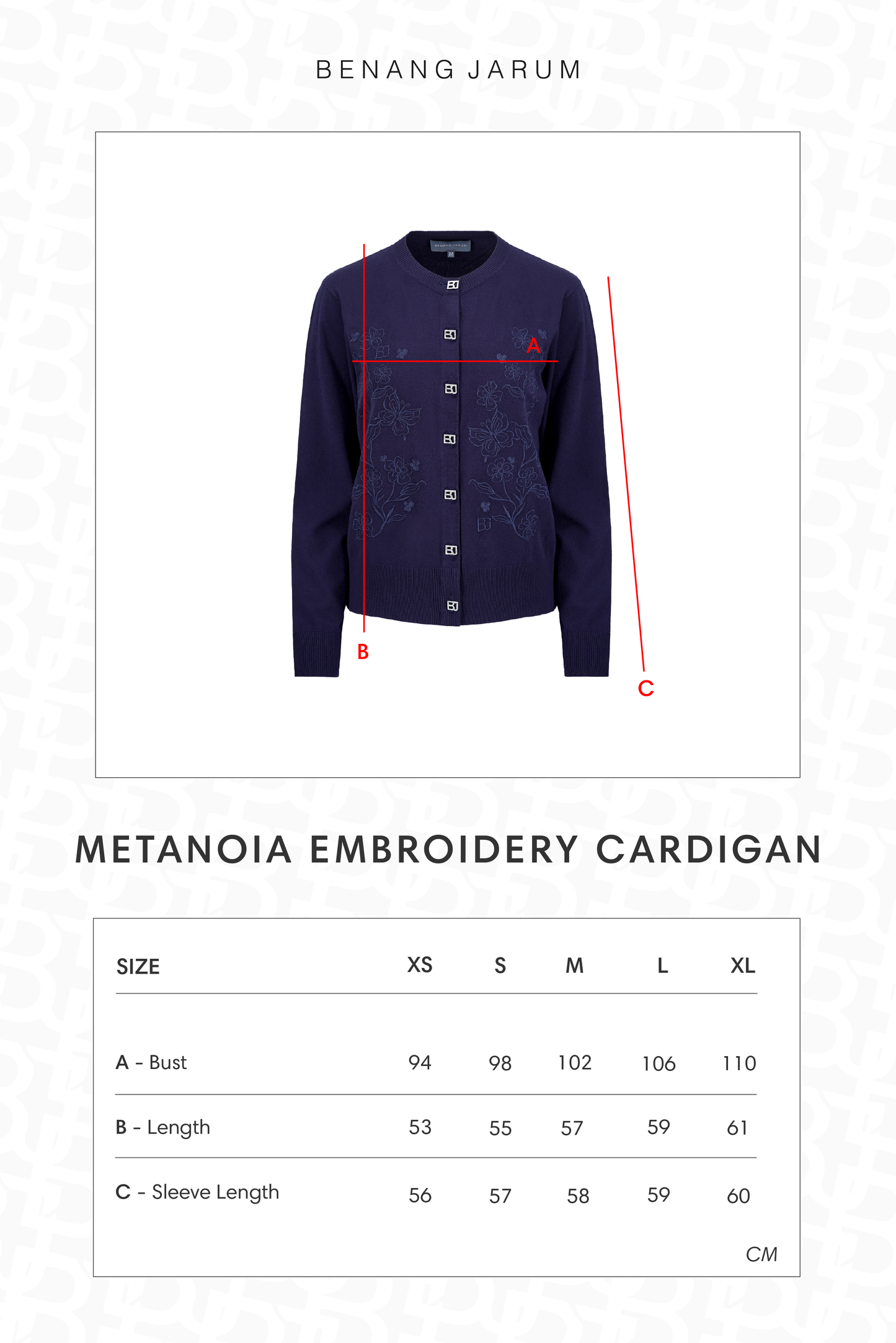 Metanoia Embroidery Cardigan - Blue Morpho