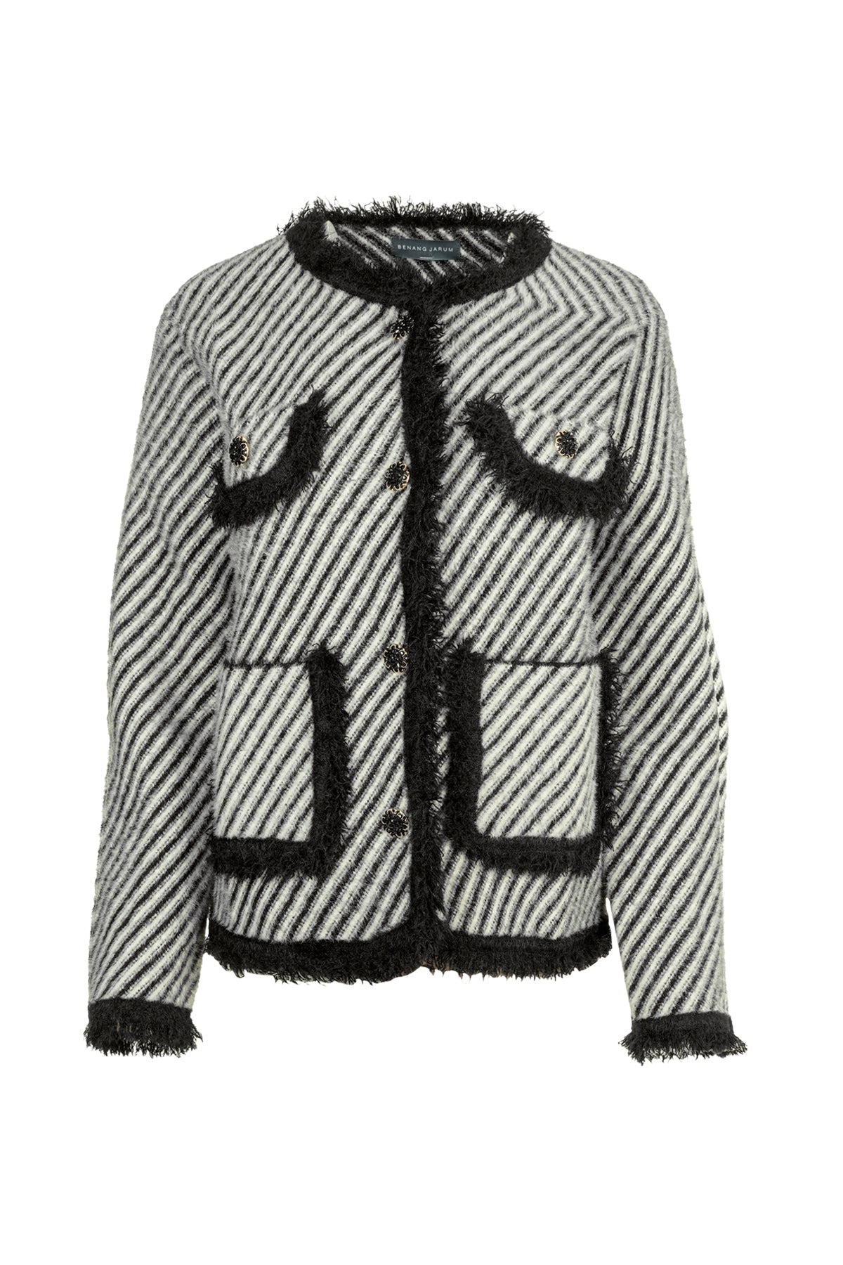 Malia Striped Jacket - Black