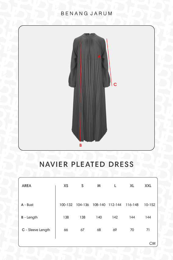 Navier Pleated Dress - Jetblack