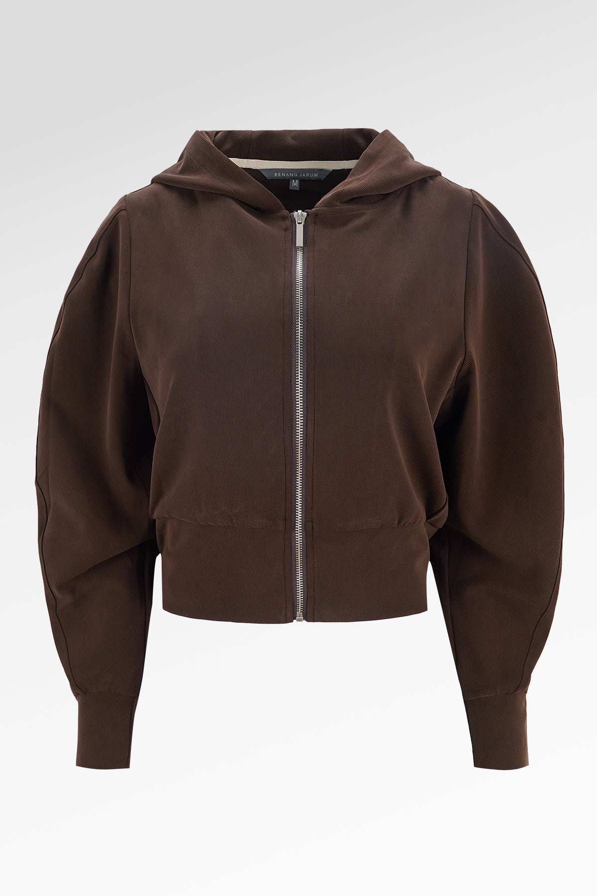 Nola Crop Zip Up Hoodie - Brown – Benang Jarum