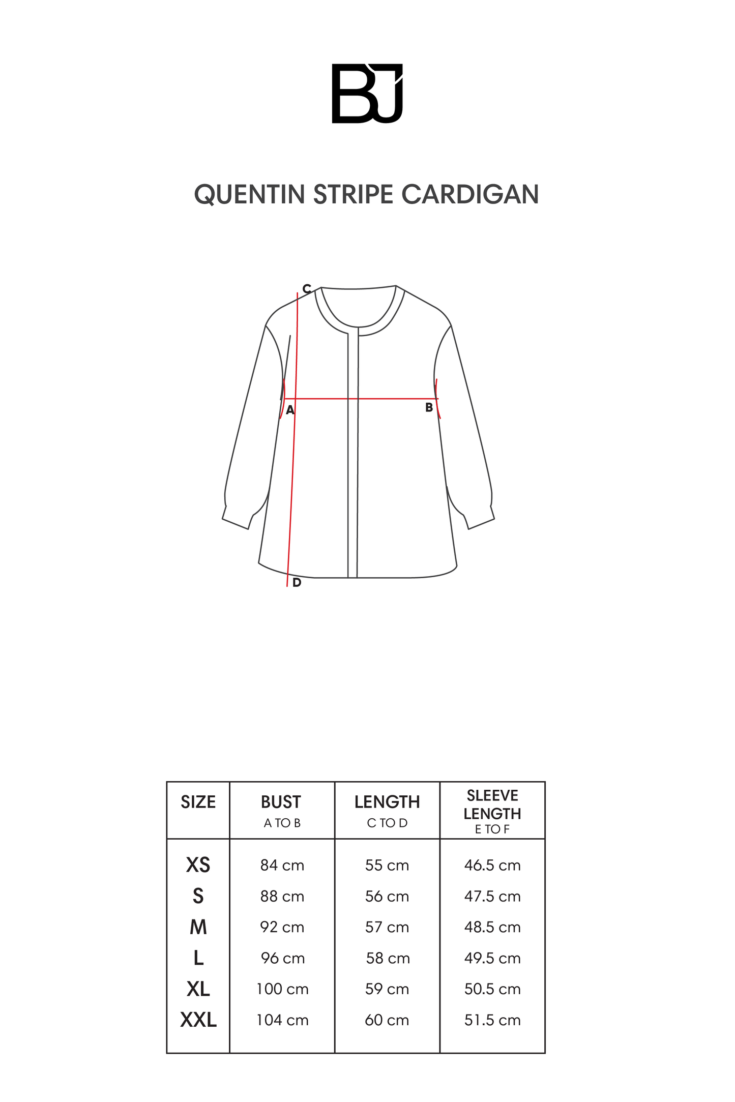 Quentin Stripe Cardigan - Black