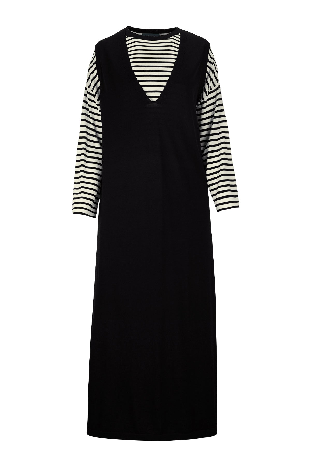 Raelyn Stripes Maxi Dress - Black Benang Jarum Raelyn Stripes Maxi Dress - Black Benang Jarum