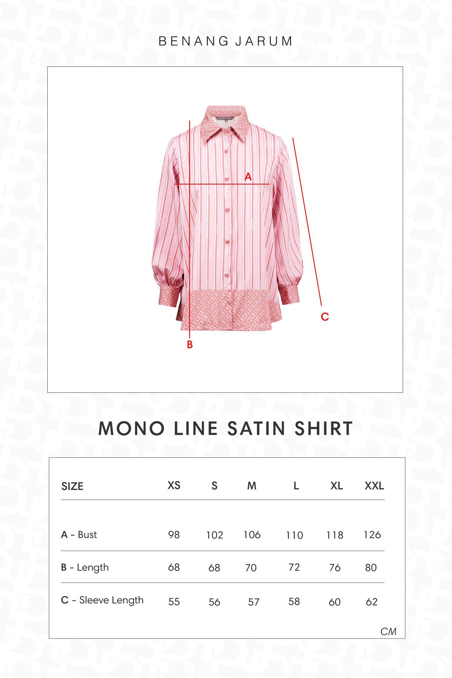Mono Line Satin Shirt - Sorbet