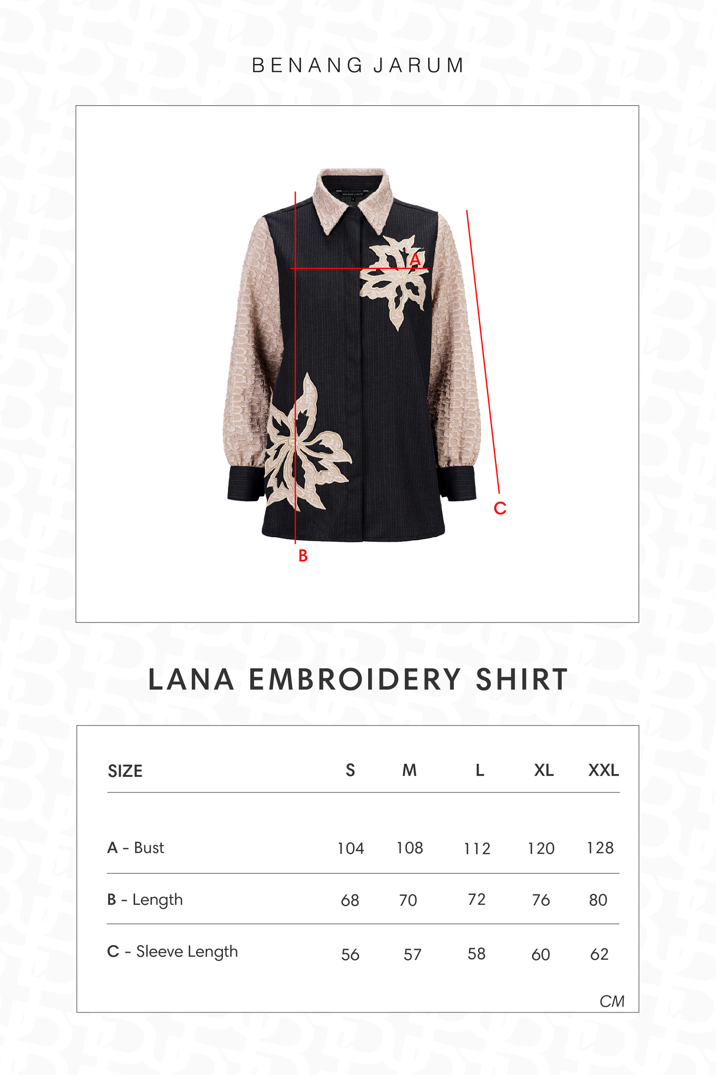 Lana Embroidery Shirt - Blush Black