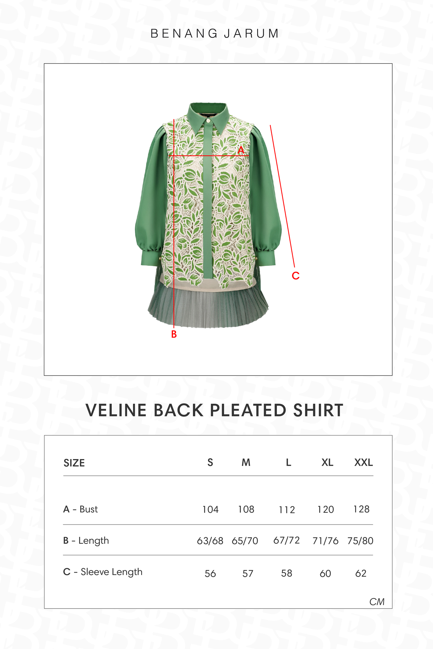 Veline Back Pleated Shirt - Green