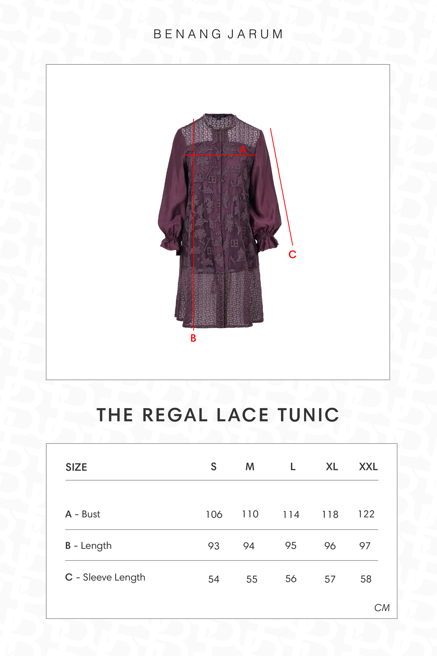 The Regal Lace Tunic - Burgundy