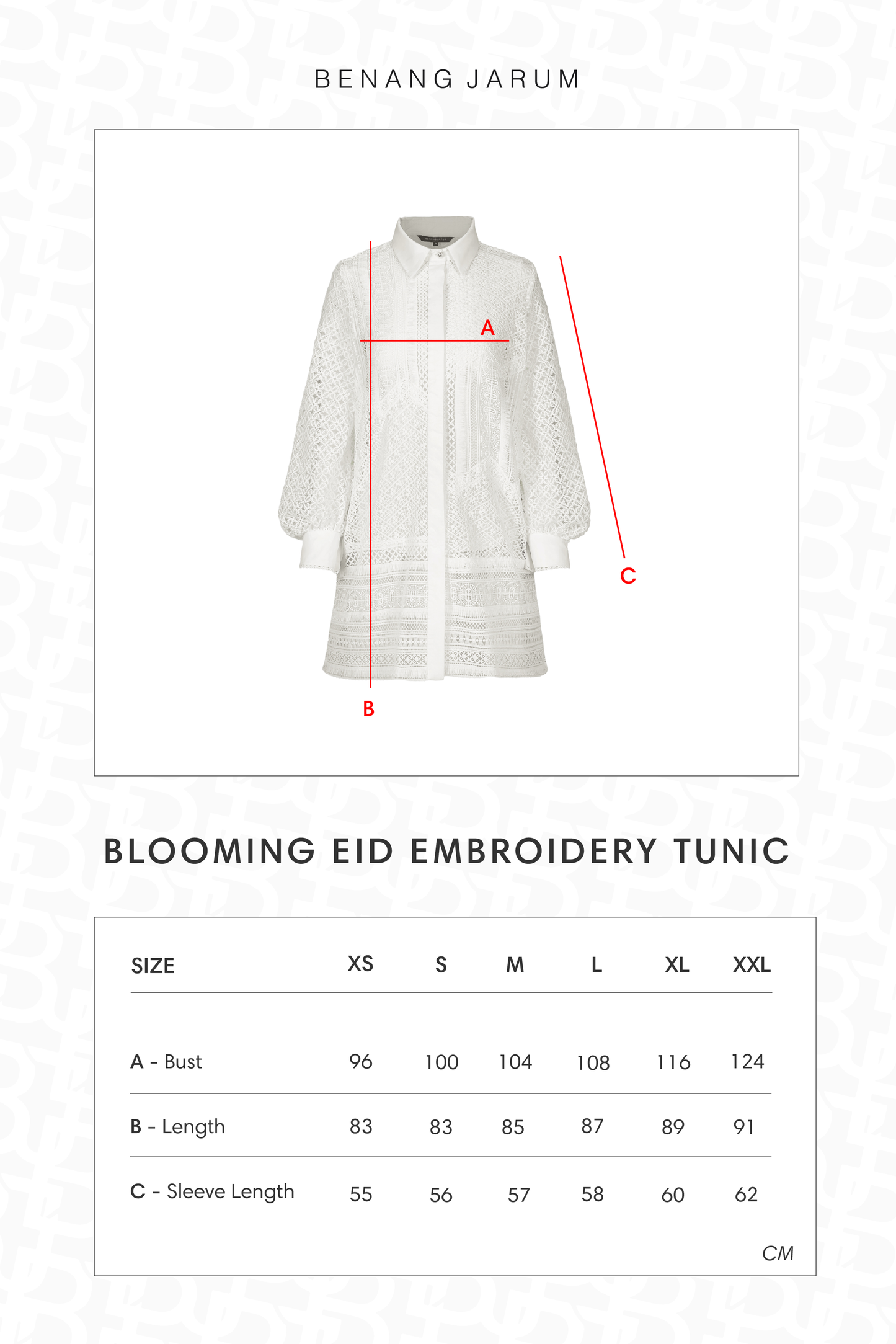 Blooming Eid Embroidery Tunic - White