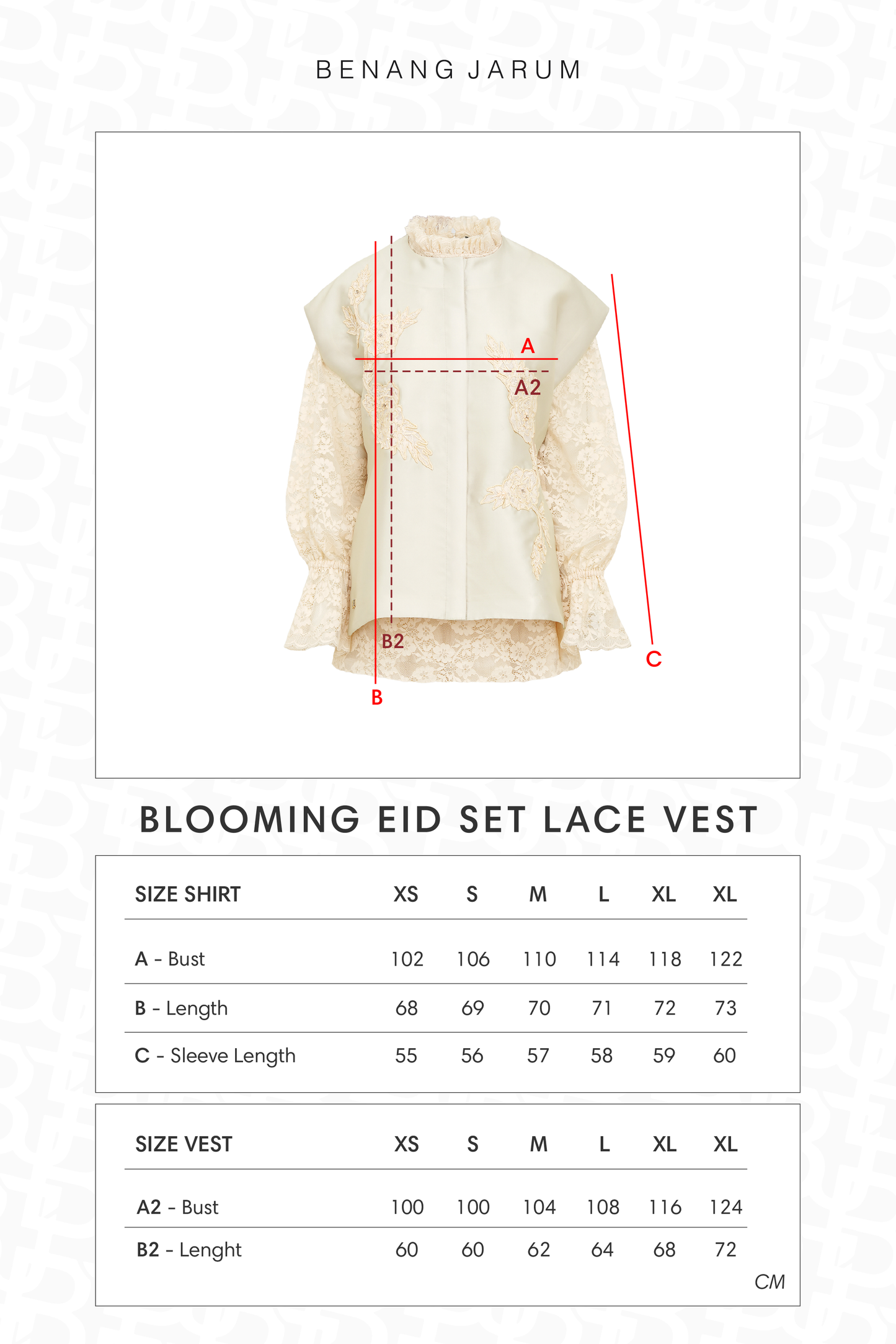 Blooming Eid Set Lace Vest - Daisy