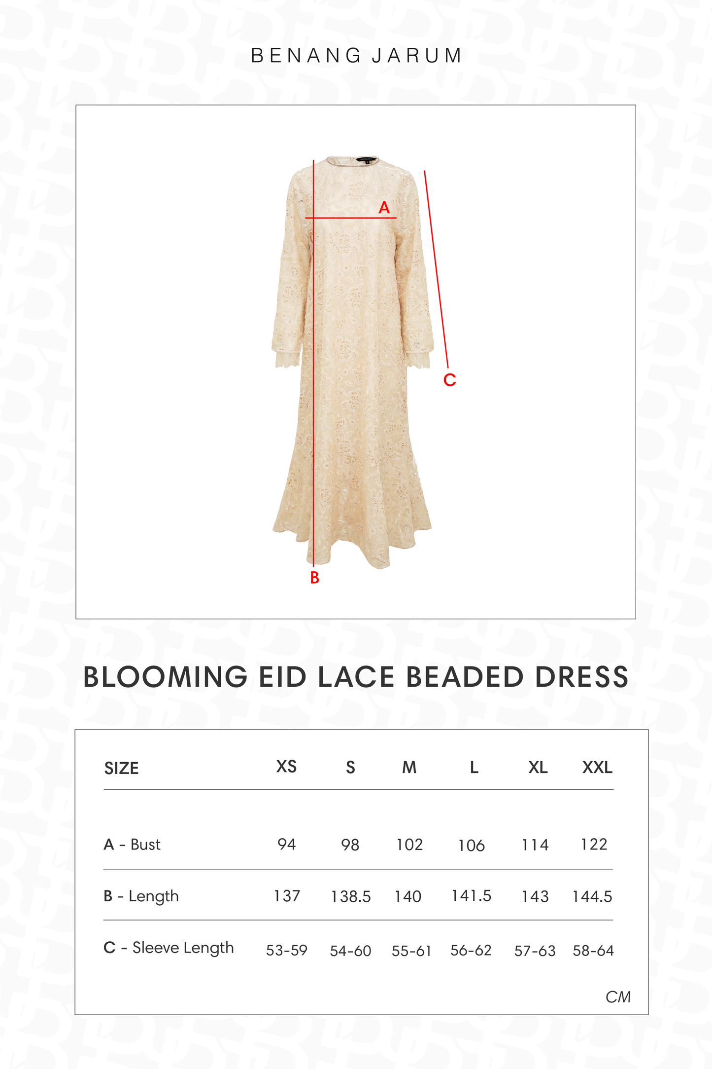 Blooming Eid Lace Beaded Dress - Cream
