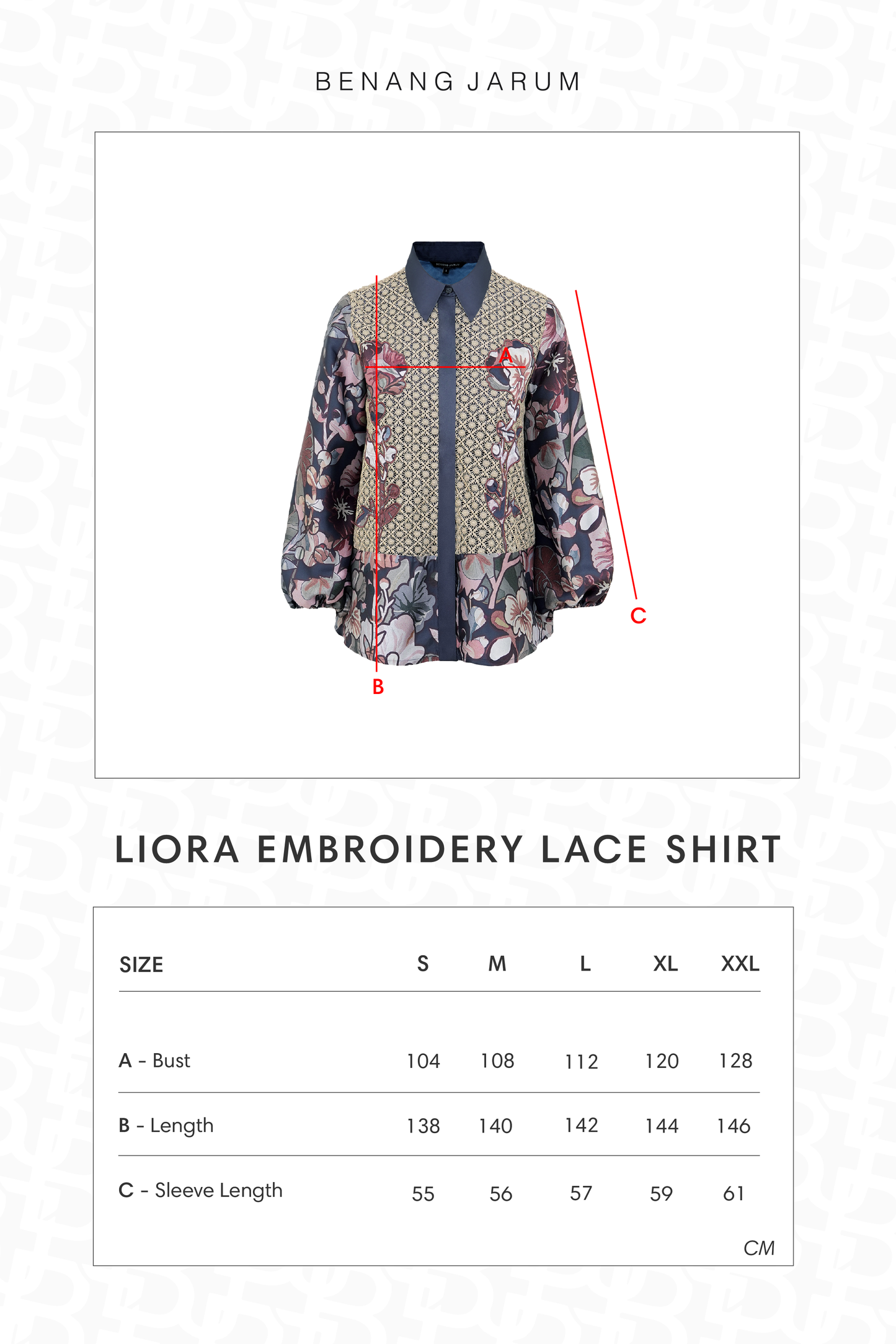 Liora Embroidery Lace Shirt - Navy