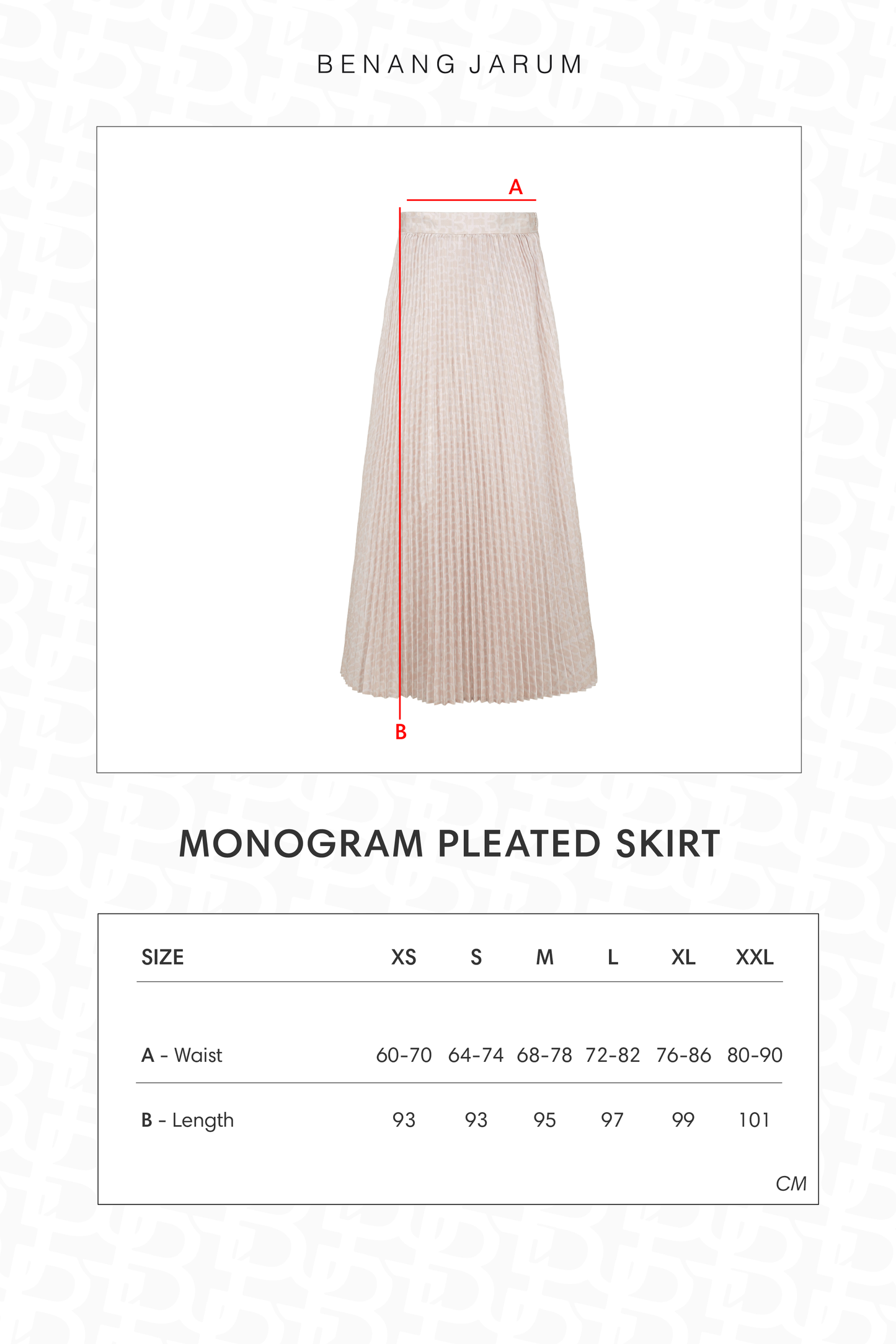 Monogram Pleated Skirt - Amber