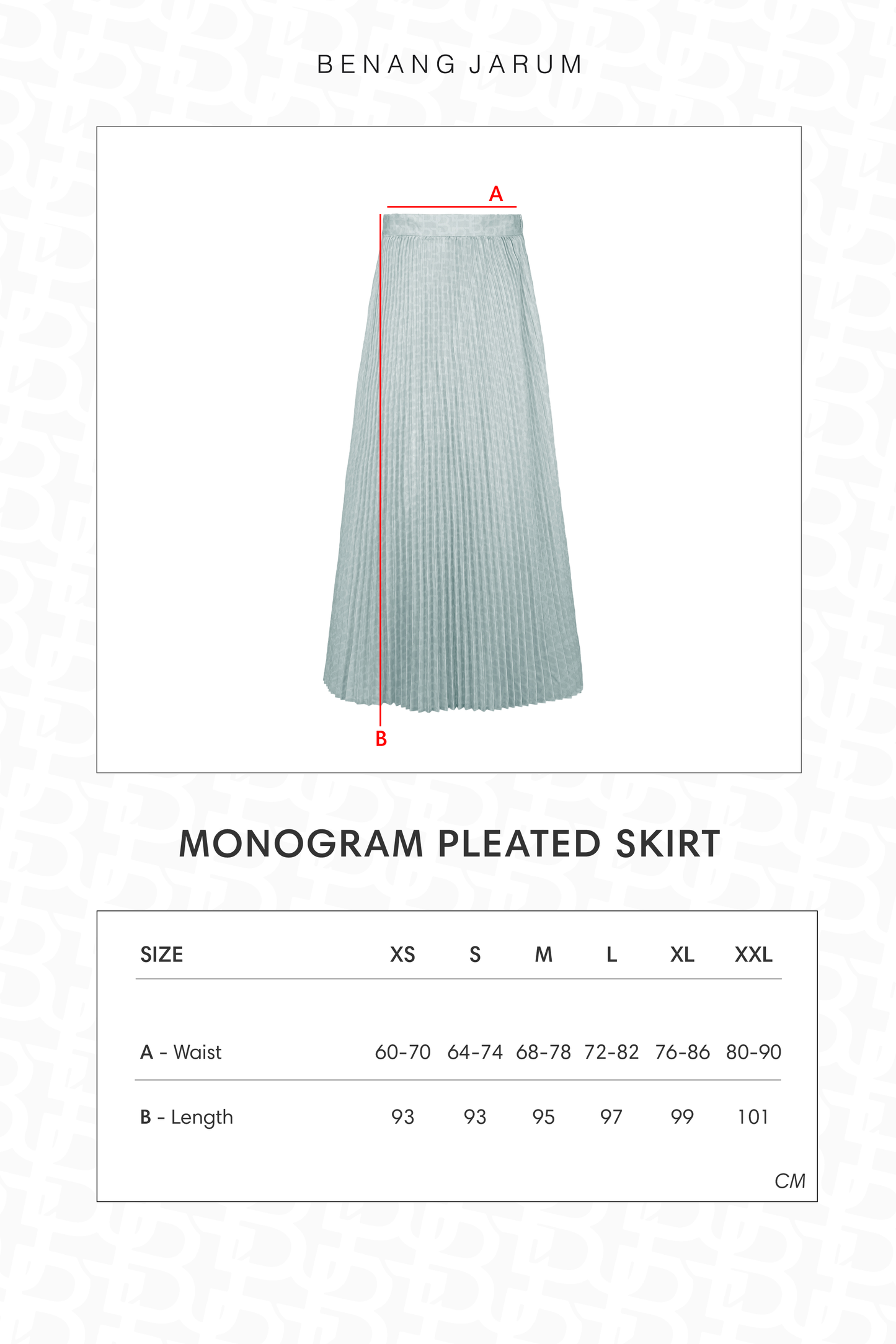 Monogram Pleated Skirt - Zellige