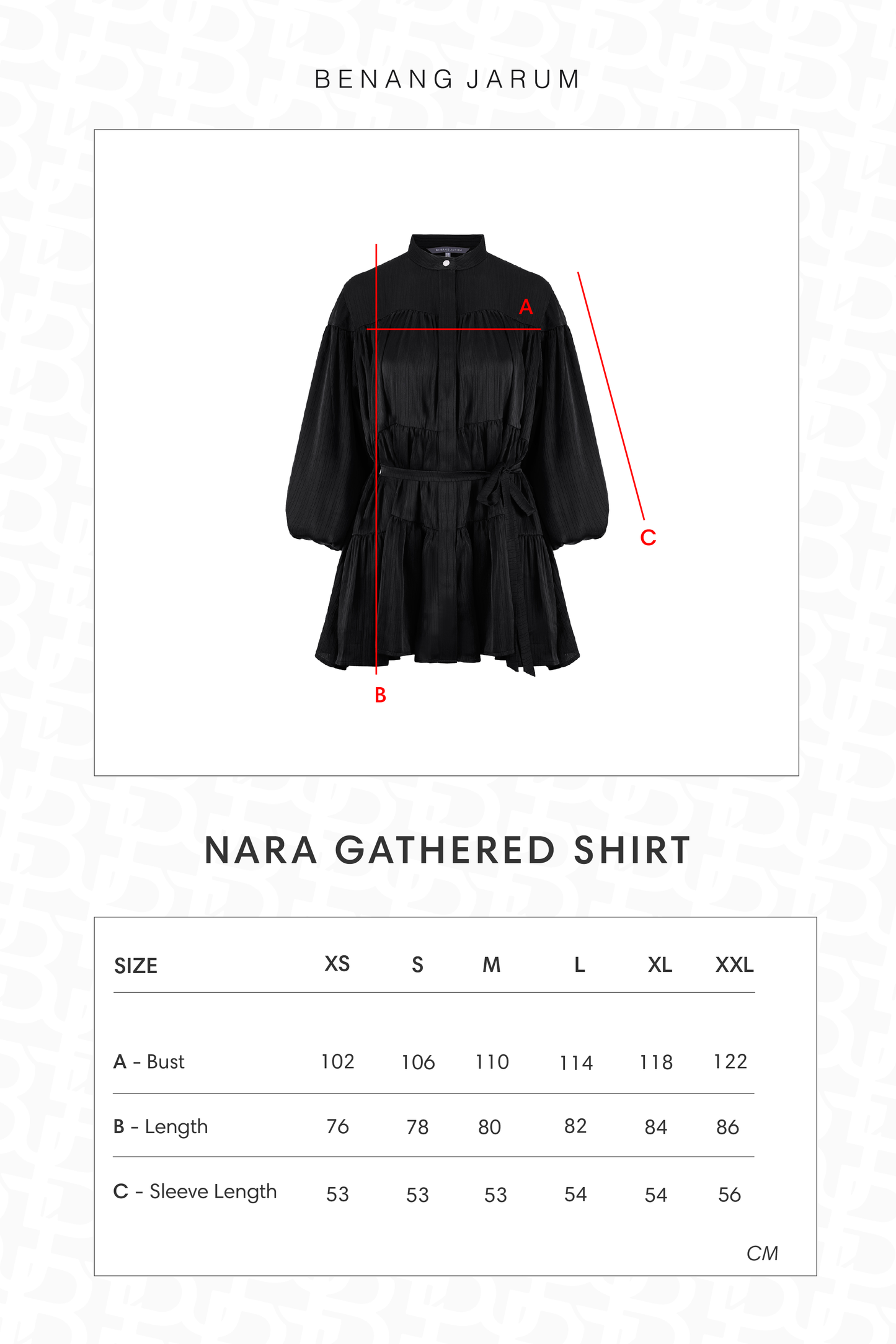 Nara Gathered Shirt - Black