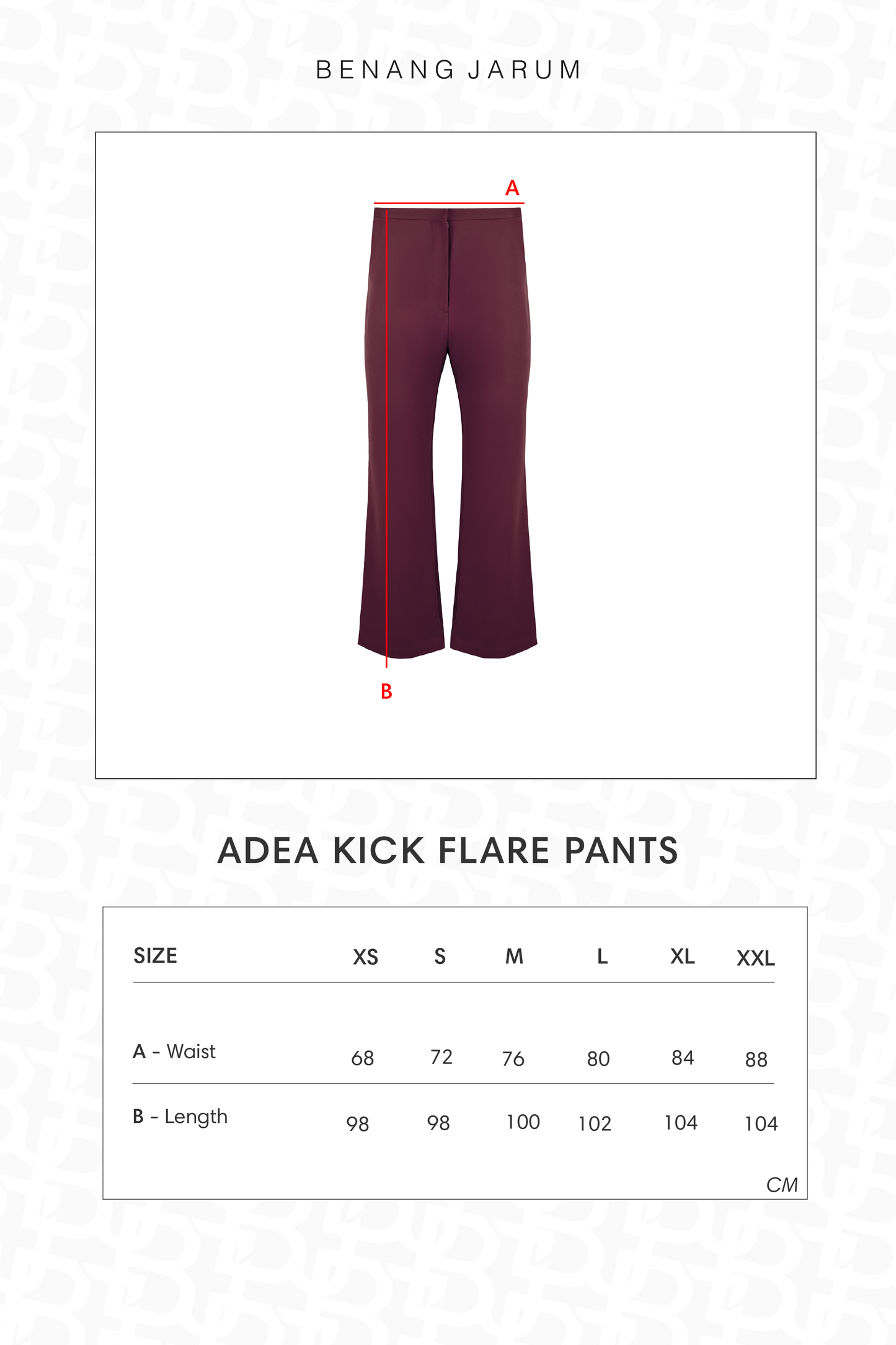 Adea Kick Flare Pants - Maroon