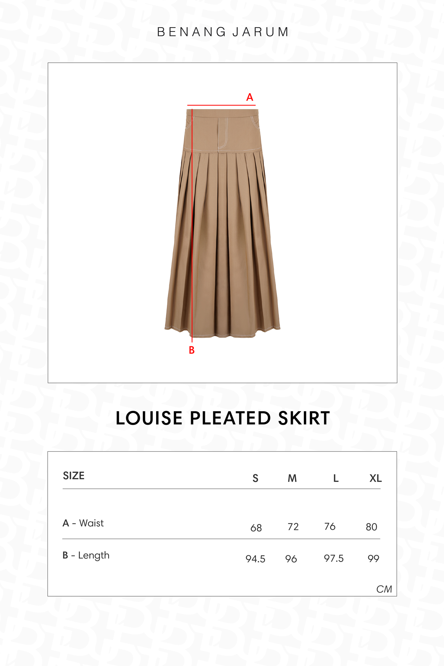 Louise Pleated Skirt - Khaki