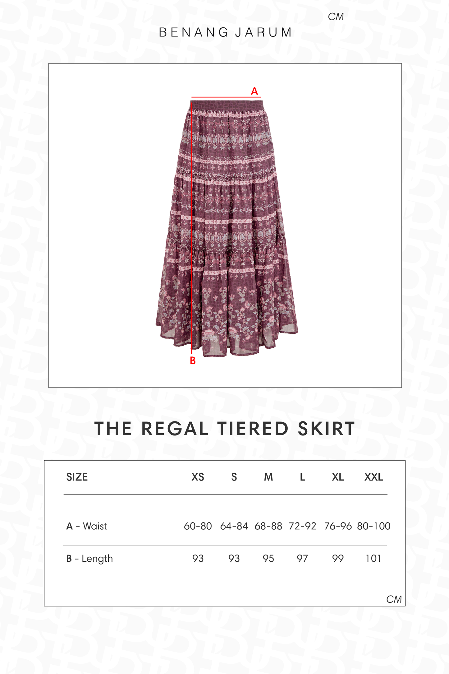 The Regal Tiered Skirt - Burgundy