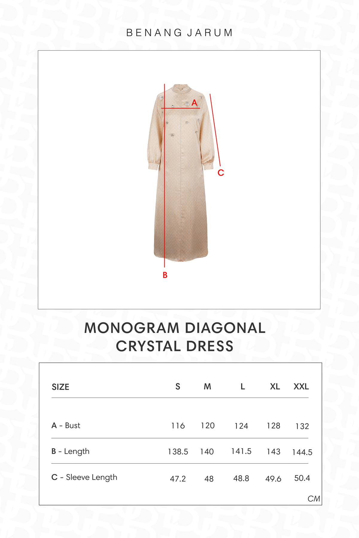 Monogram Diagonal Crystal Dress - Sand
