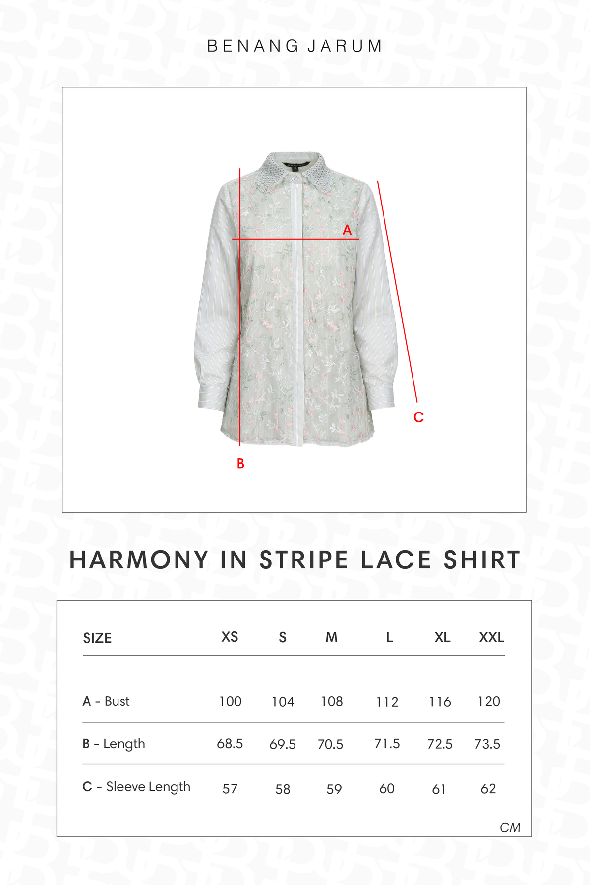 Harmony in Stripe Lace Shirt - Sage