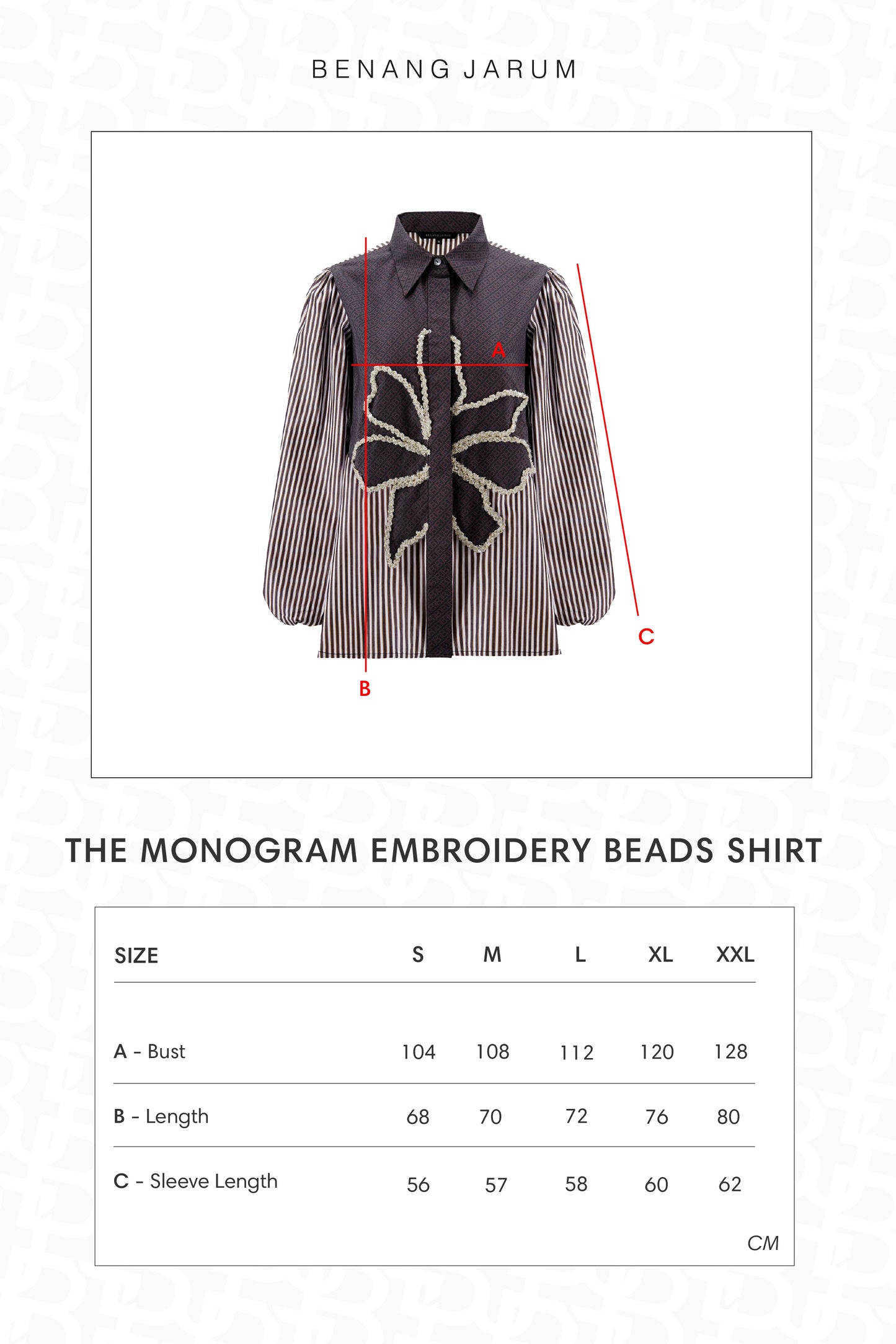 The Monogram Embroidery Beads Shirt - Choco