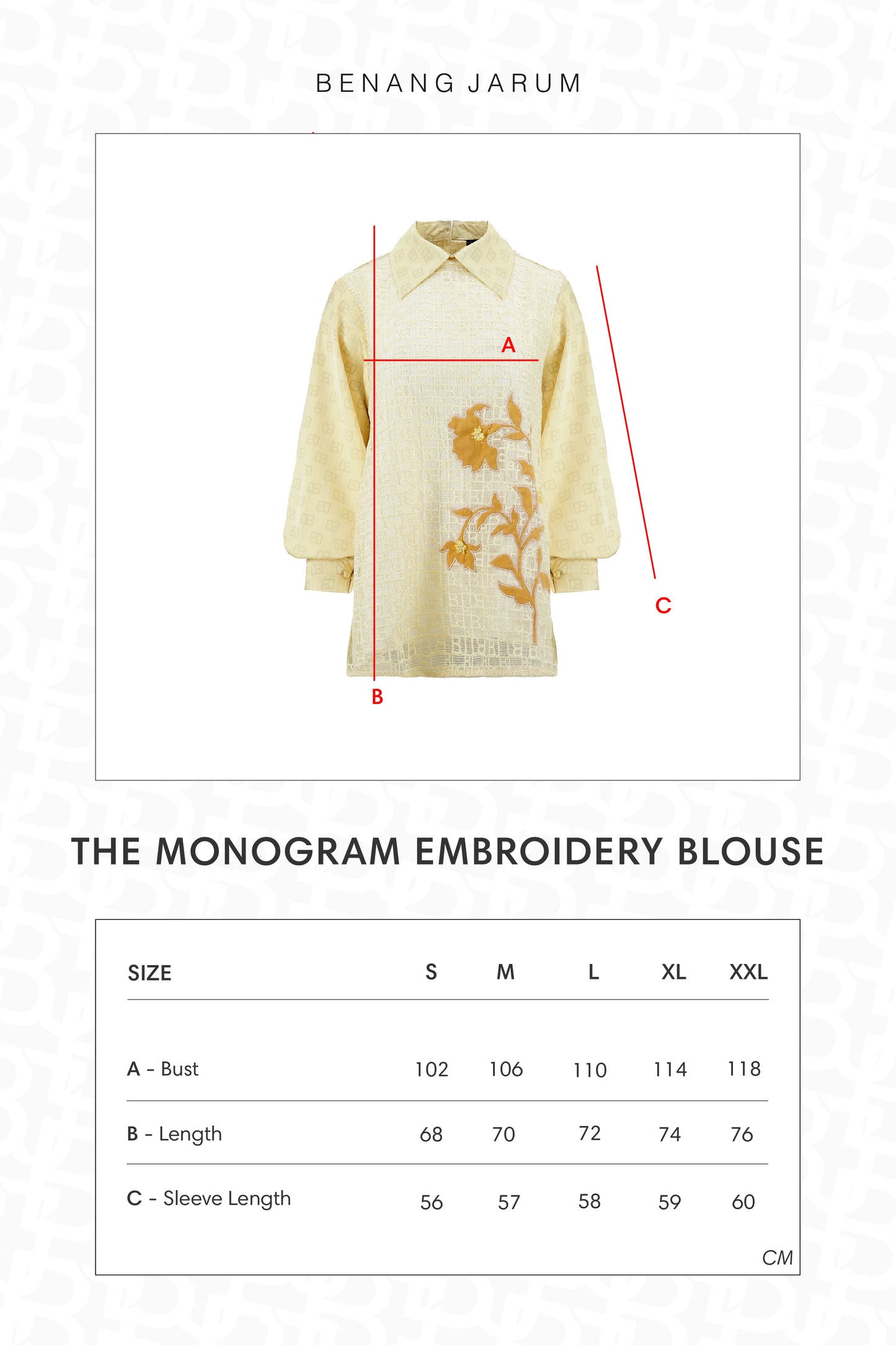 The Monogram Embroidery Blouse - Yuzu