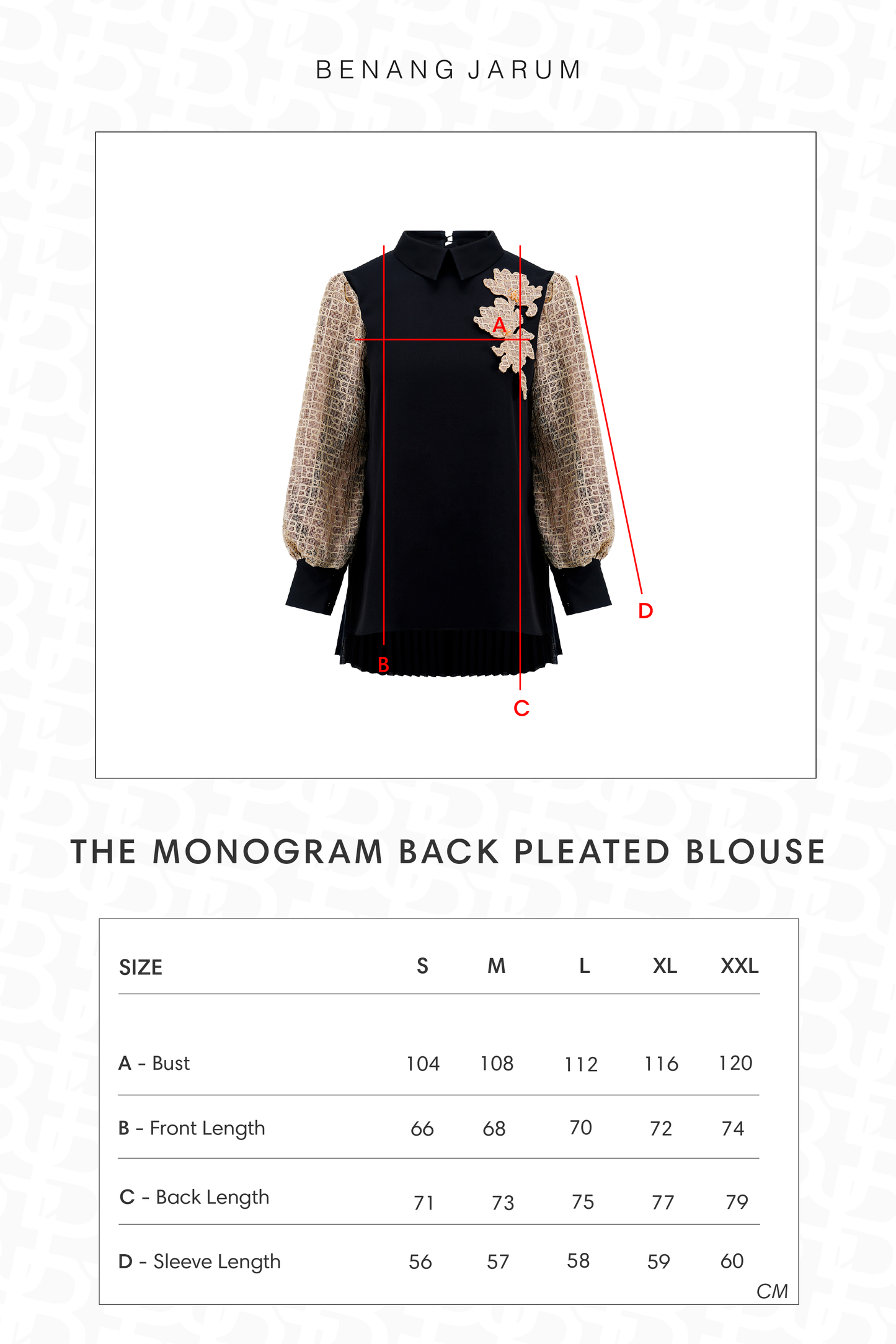 The Monogram Back Pleated Blouse - Black Choco