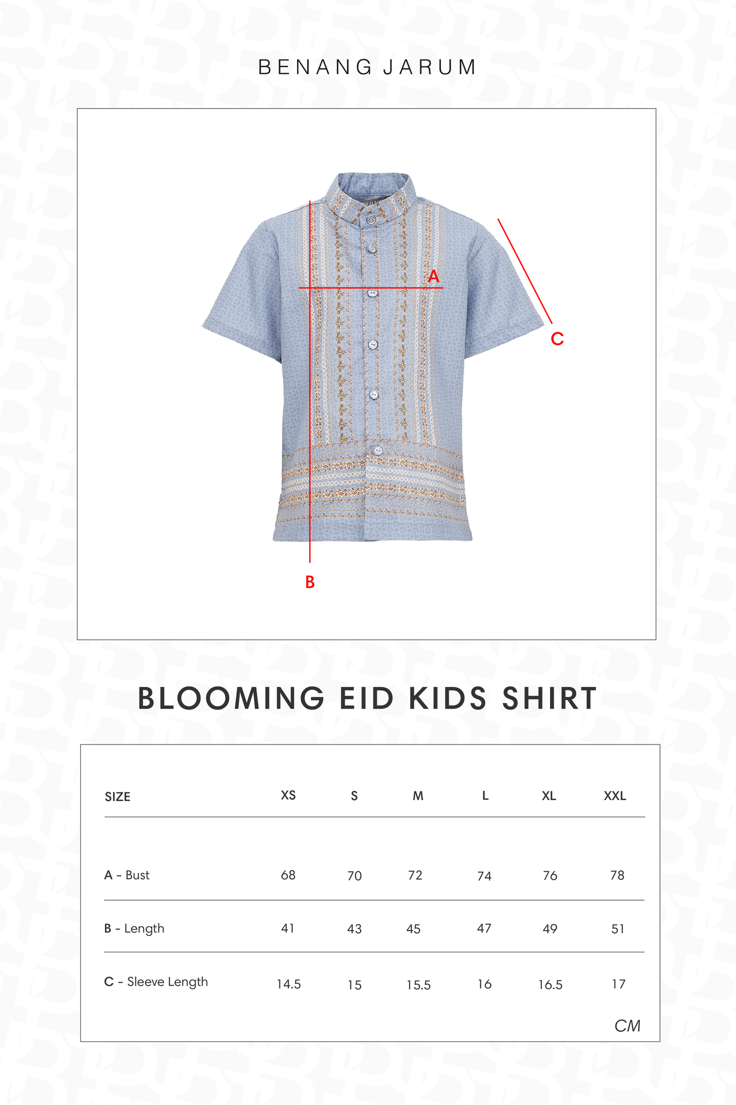 Blooming Eid Kids Shirt - Blue Bell