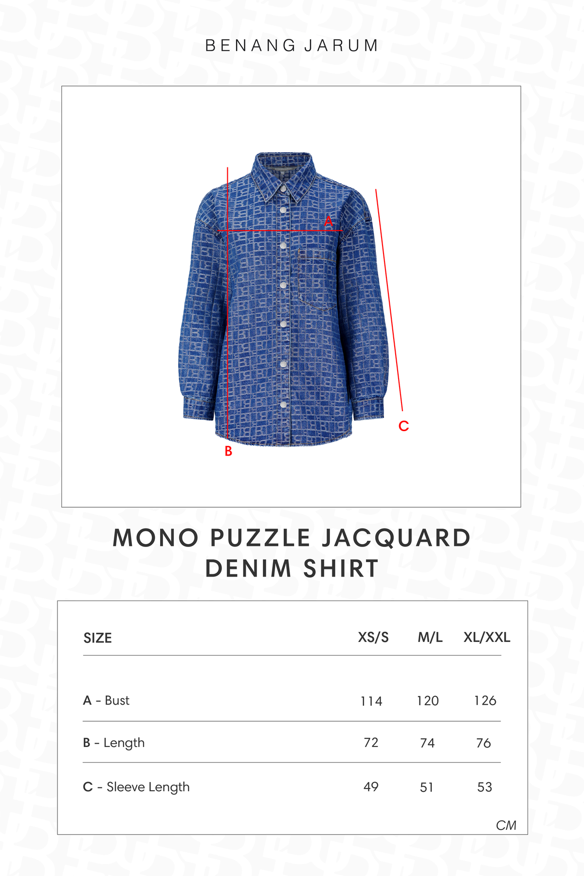 Mono Puzzle Jacquard Denim Shirt - Medium