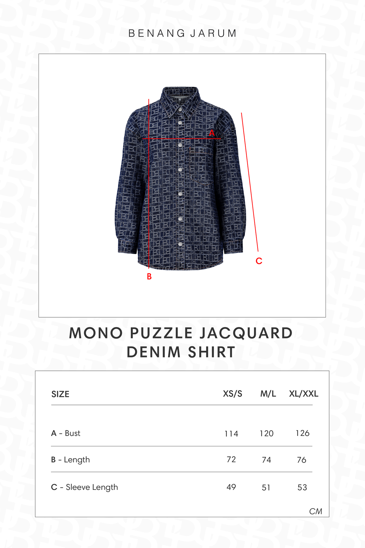 Mono Puzzle Jacquard Denim Shirt - Dark