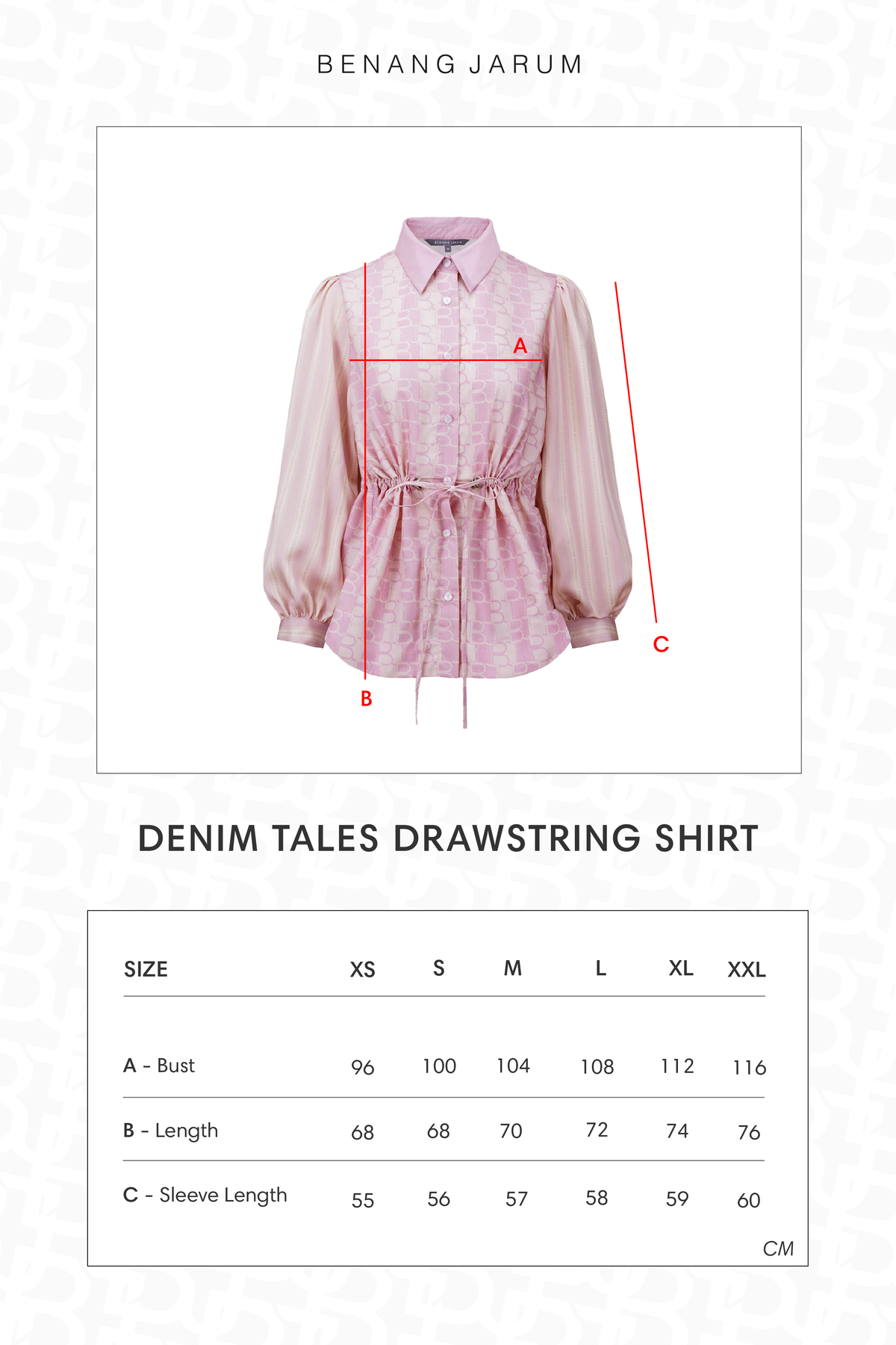Denim Tales Drawstring Shirt - Pink