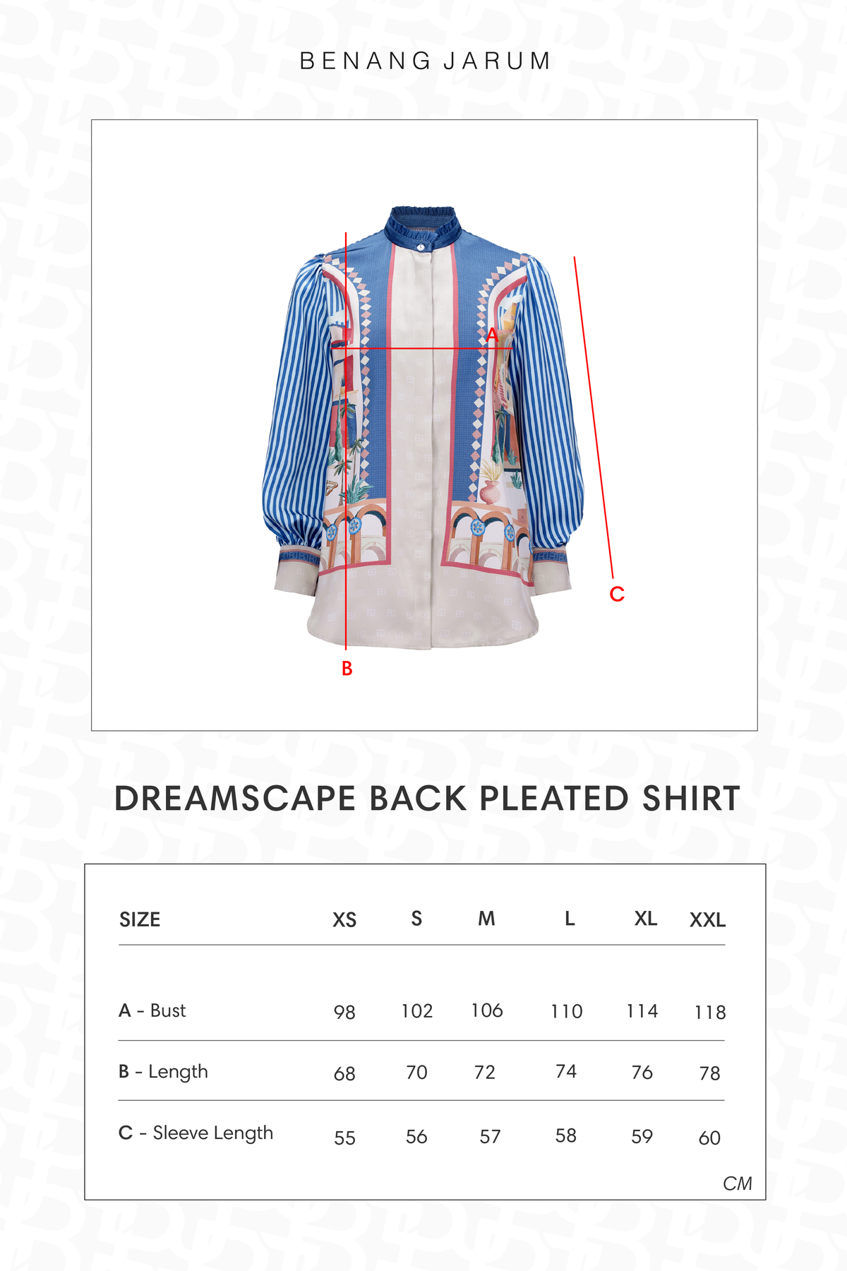 Dreamscape Back Pleated Shirt - Malibu