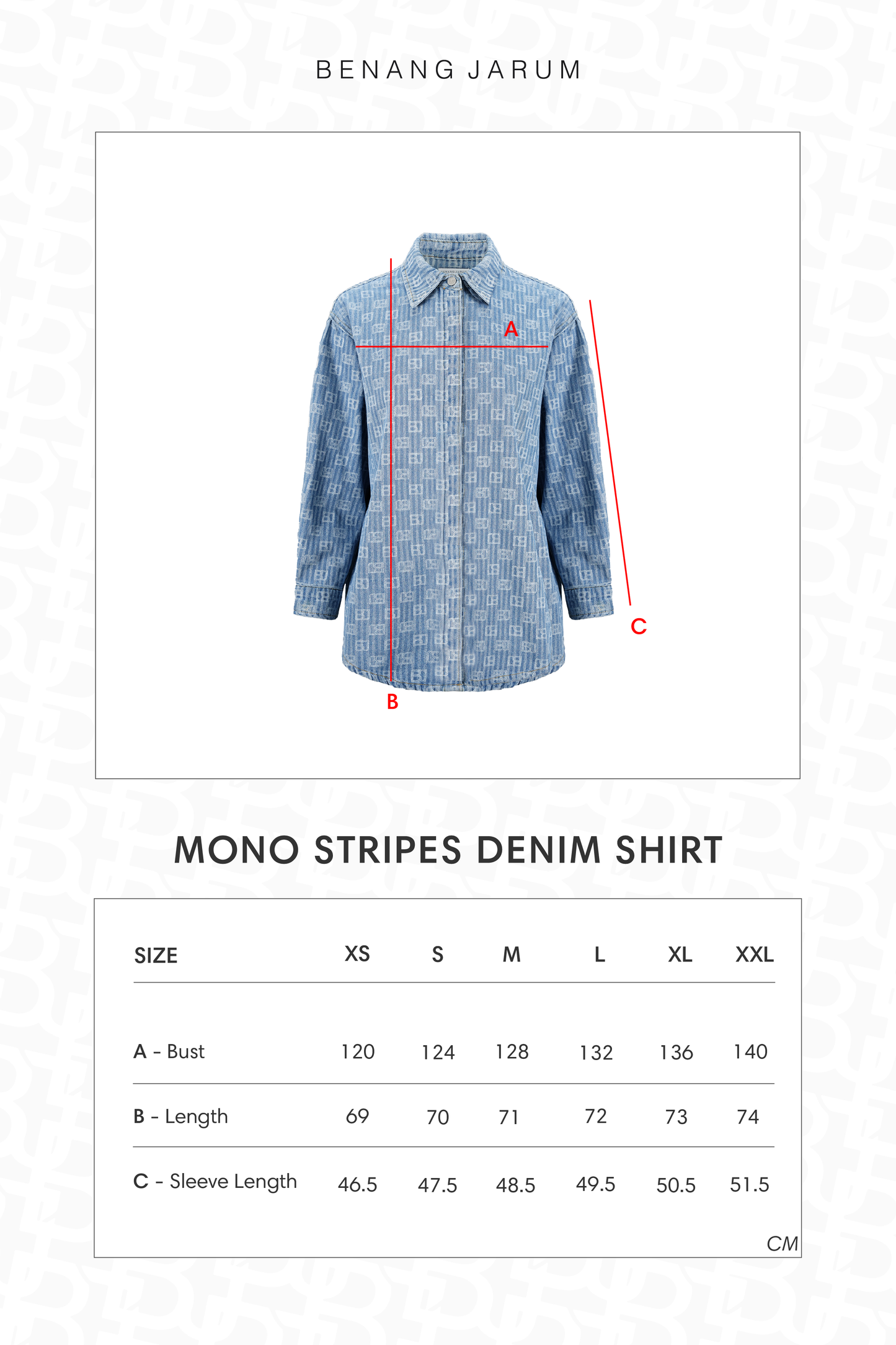 Mono Stripes Denim Shirt - Timeless Blue