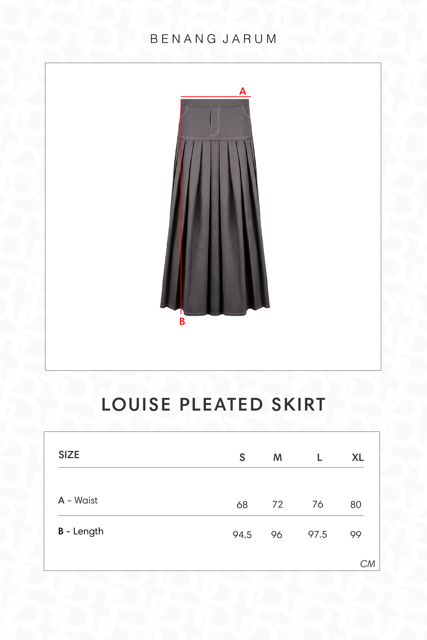 Louise Pleated Skirt - Gray
