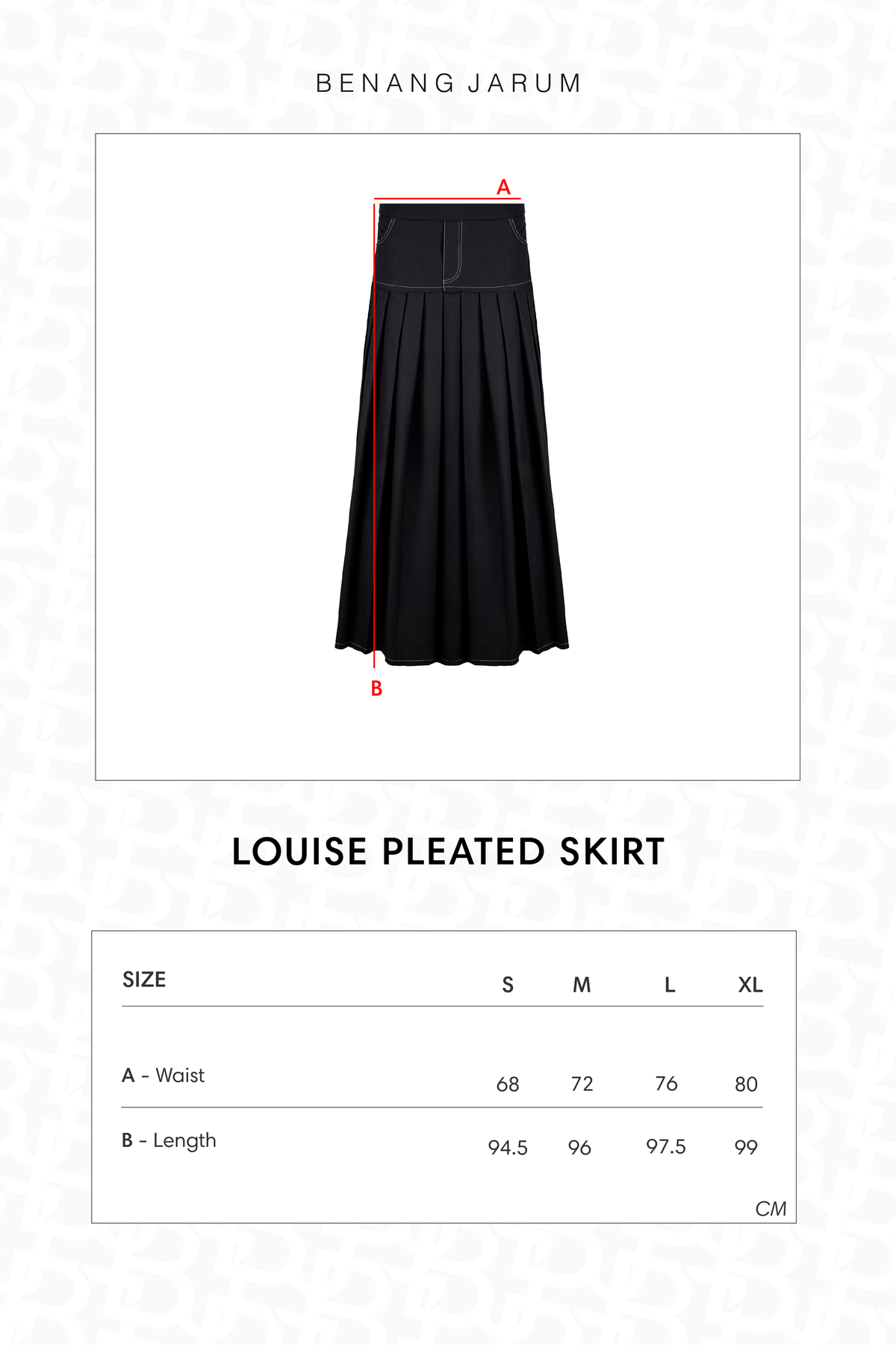 Louise Pleated Skirt - Black